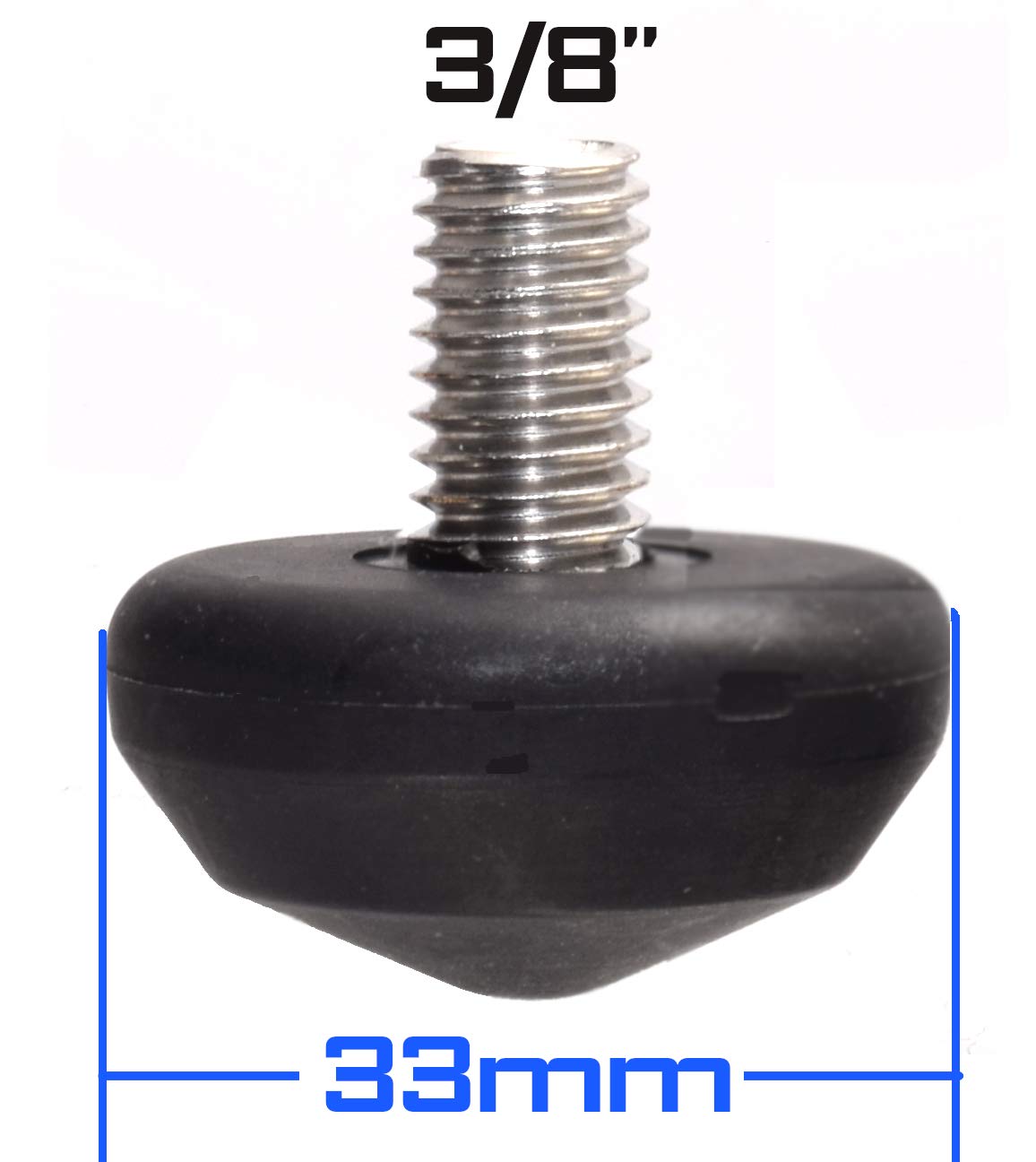 Leofoto Ls-25 Set Of 3 33Mm Diameter Universal 3/8" Rubber Tripod Feet Stainless Steel Connectors Non-Slip Replacement For Ls-364C/Lm-363C/Ln-364C
