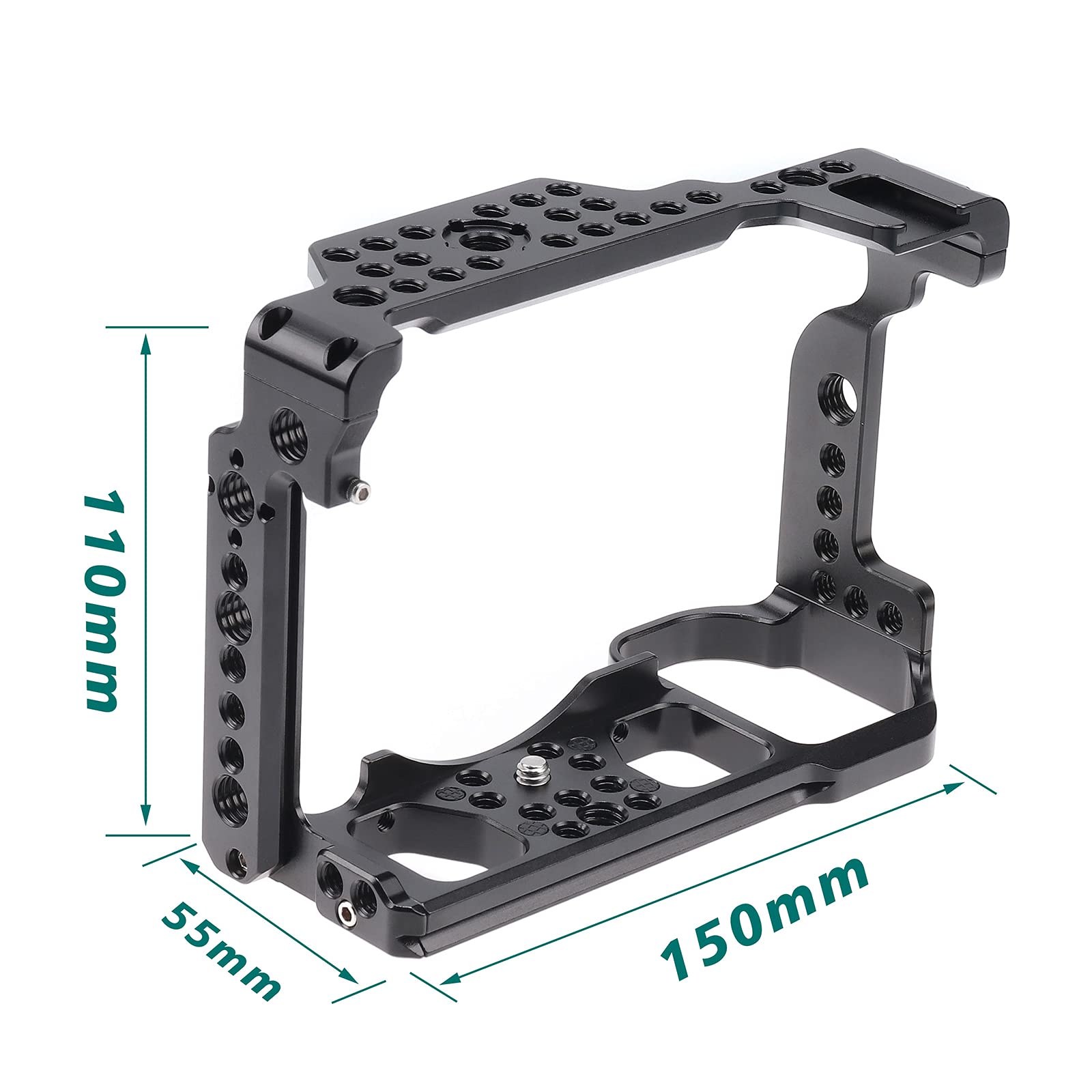 Focusfoto Camera Cage Video Filmmaking Stabilizer Rig Aluminium Alloy Extension Frame With Cold Shoe And 1/4" 3/8" Screw Mouting For Nikon Z5/Z6/Z7/Z6Ii/Z7Ii Camera
