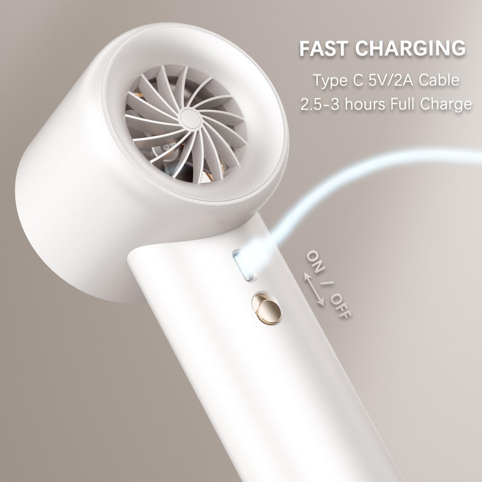 Handheld Fan,1-100 High Speed Hand Fan Adjustable Turbo Mini Fan,5000Mah Battery Operated