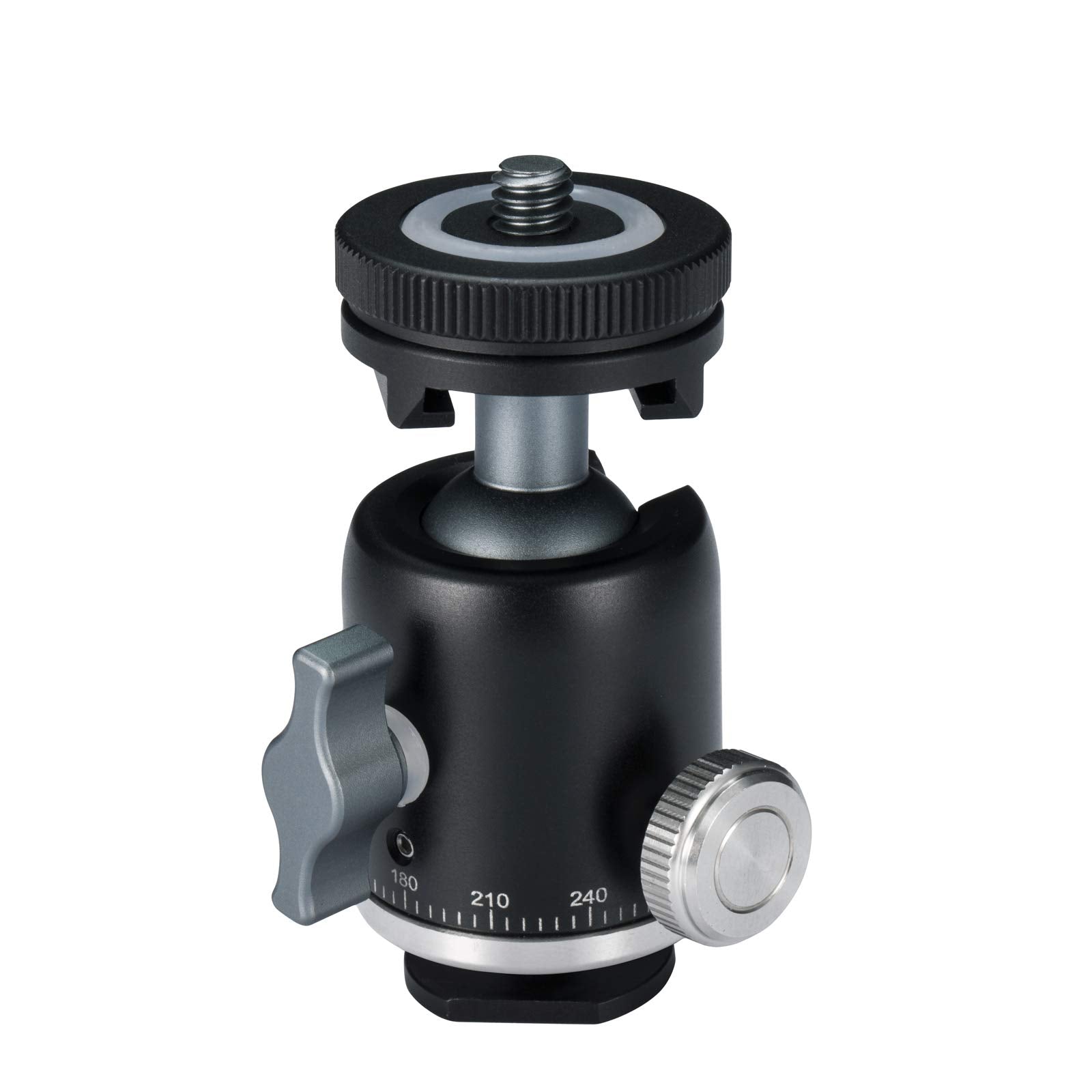 Insstro Camera Tripod Ball Head With 1/4" Hotshoe Mount Adapter - Metal Professional Panoramic Ballhead 360° Pan 90° Tilt For Dslr Mirrorless Camera/Light Stand/Video Camcorder/Phone/Gopro