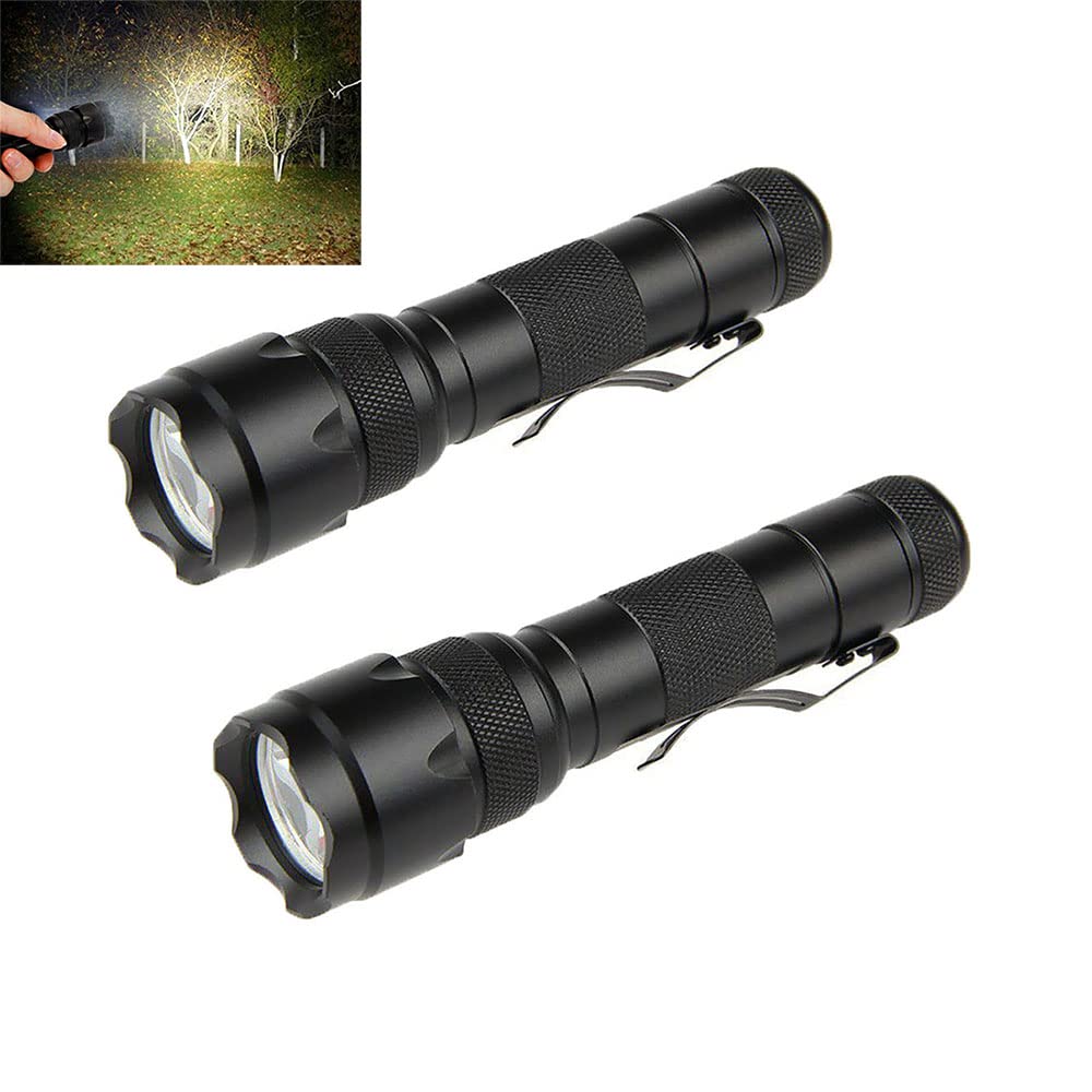 Graboyy 2 Pcs Mini Tactical Flashlight Super Bright 120000 Lumens Handheld Flashlight Torch Light Single Mode Waterproof Portable Torch Light For Camping Hiking(Battery Not Included)