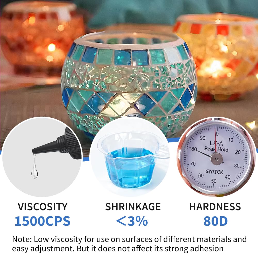Osbang Uv Resin Kit With Light, Curing & Bonding In Seconds, 90G/3Oz Transparent Uv Glue With Uv Flashlight For Plastic, Resin, Acrylic, Glass Bonding & Repairing(30G3)