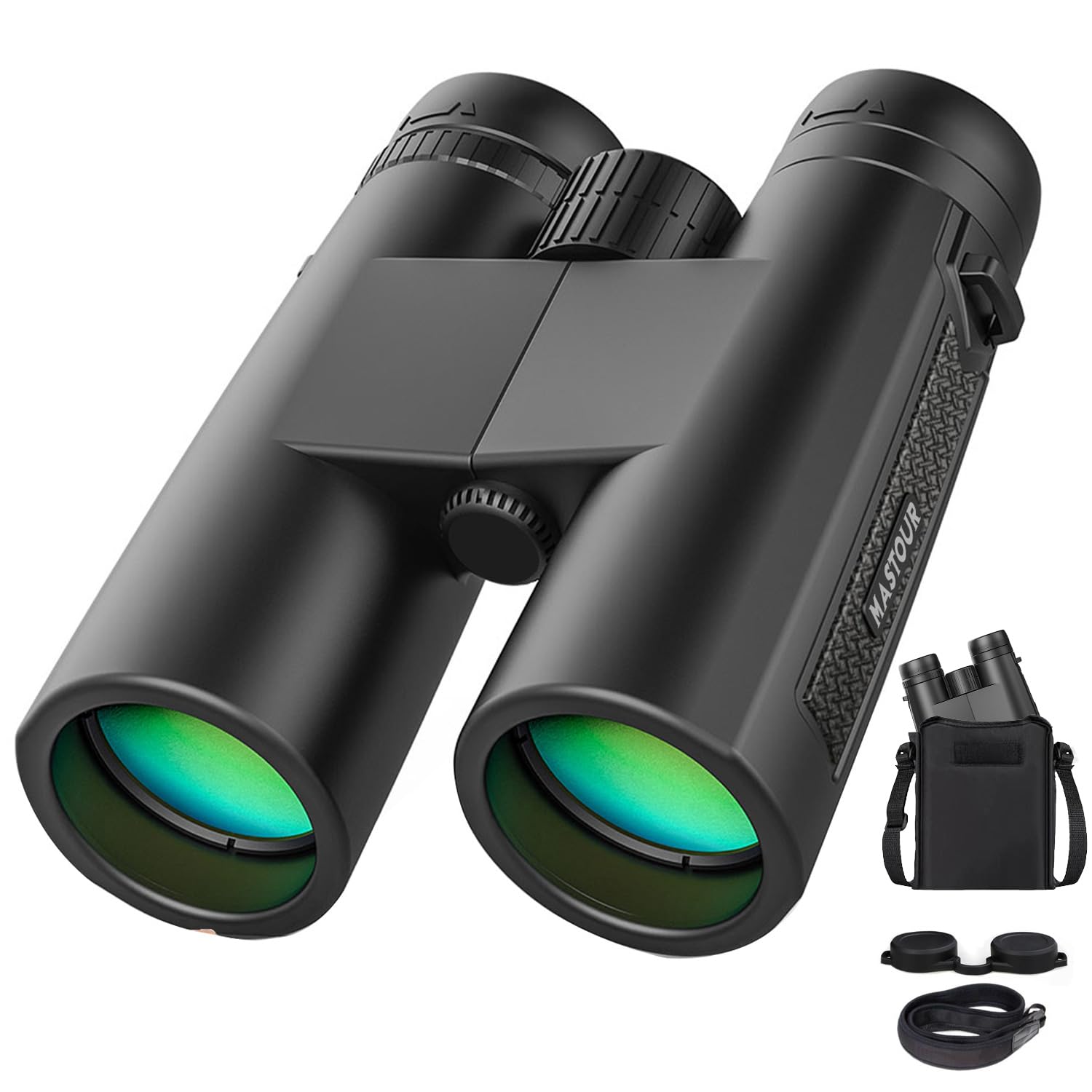 Mastour 12X42 Binoculars For Adults And Kids High Powered Large Eyepiece Compact For Bird Watching Waterproof Easy Focus Binoculars With Low Light Vision For Outdoor Hunting & Travel (Black)