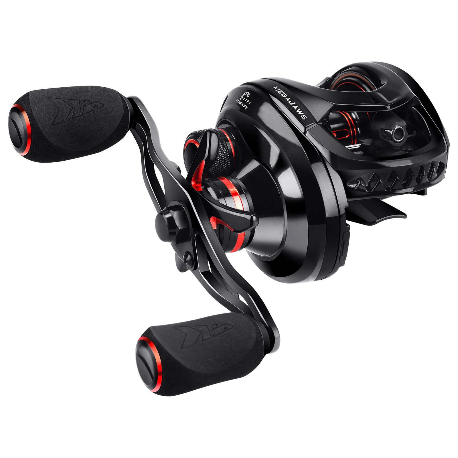 Kastking Megajaws Baitcasting Fishing Reel,  Automag Dual Braking System Baitcaster Fishing Reel, Only 6.7Oz, 17.64 Lbs Carbon Fiber Drag, 11+1 Shielded Bb, High Speed 5.4:1 To 9.1:1 Gear Ratios