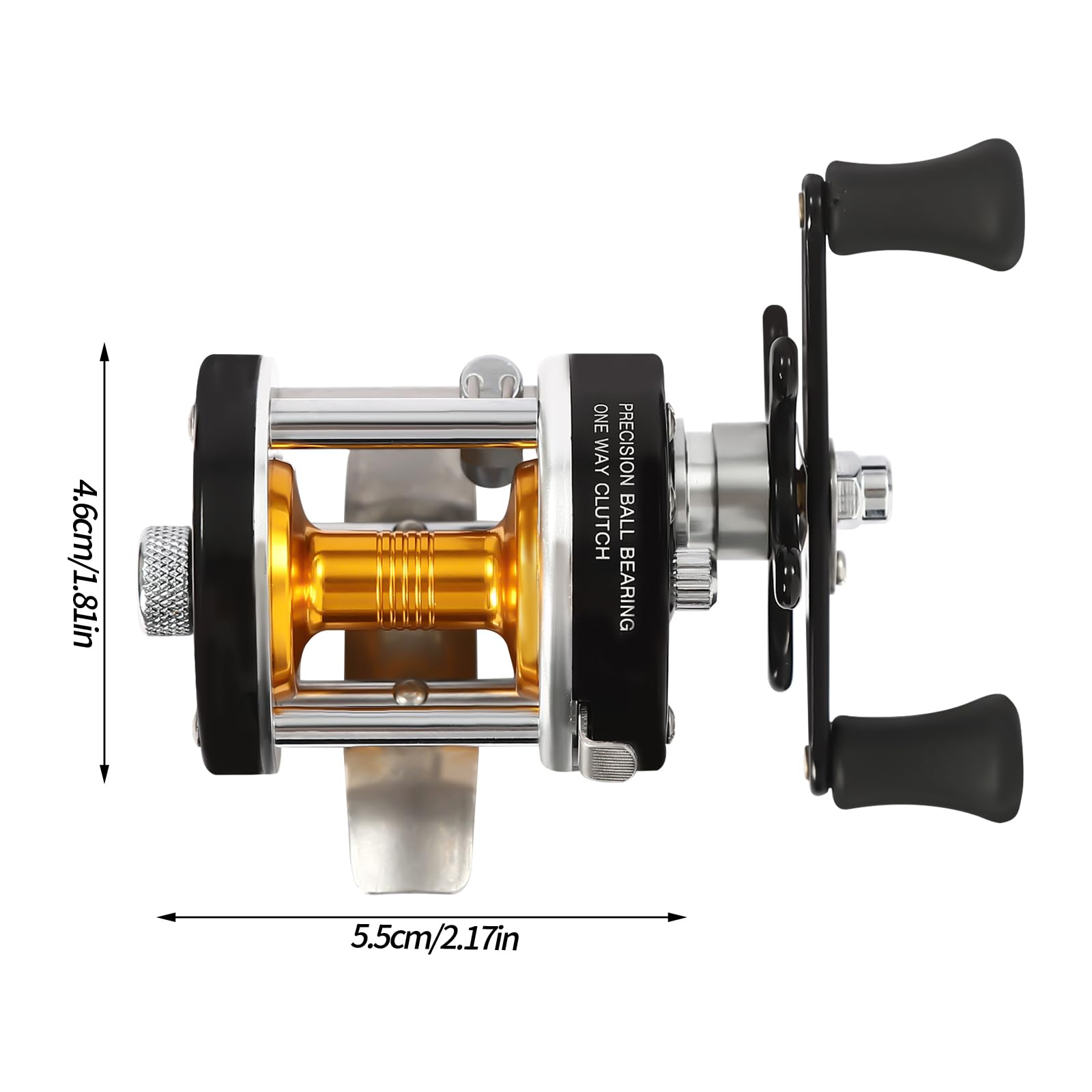 Riahneah #25 Round Baitcasting Reel, Anti-Reverse Conventional Reel For Catfish With Practical Sound Switch & 2 Non-Slip Eva Handles,Baitcasting Fishing Reel For Catfish,Salmon,Eel,Striped Bass,Tuna
