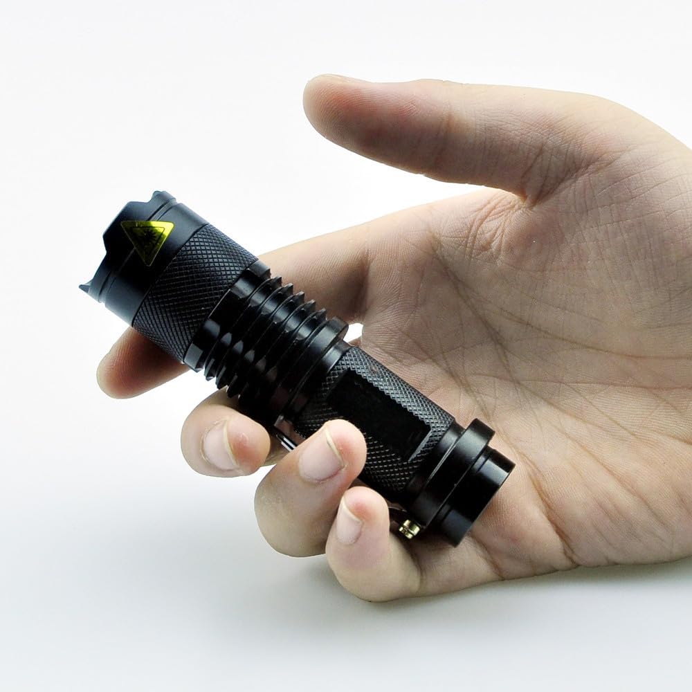 Mviocs 4 Pack Led Flashlights Torch (Red, Green, Blue, White) - Waterproof Zoomable Handheld Flashlight Lights For Night Vision, Astronomy, Fishing & Outdoor Adventures