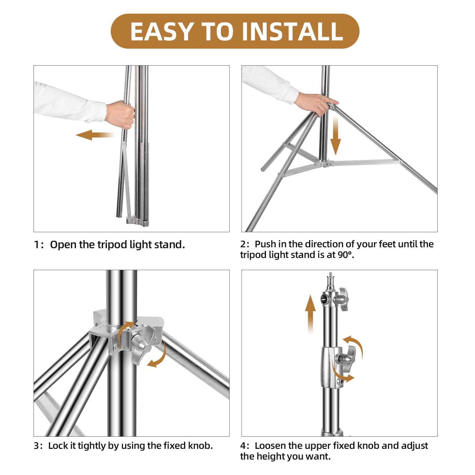 Trrose 9.2Ft/280Cm Heavy Duty Light Stand - Spring Cushioned Light Stand, High Stable Light Stand Photography With Carry Bag, Stand Light For Strobe Light, Softbox, Reflector, Ring Light And Flashes