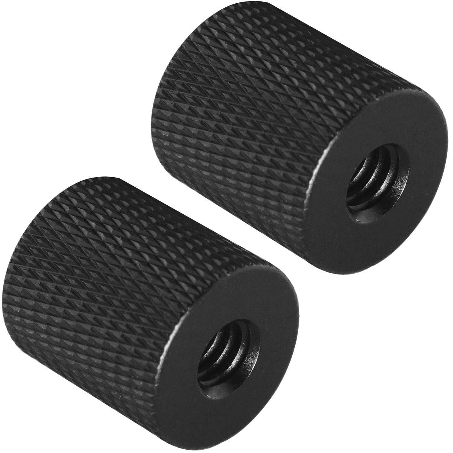 Luorng 2Pcs Double Female Thread Tripod Cylinder Adapter Screw 1/4 To 1/4 With Center 1/4-20 Thread Photography Equipment Camera Tripod Nut Accessories Suitable For Electric Rails And Light Stands