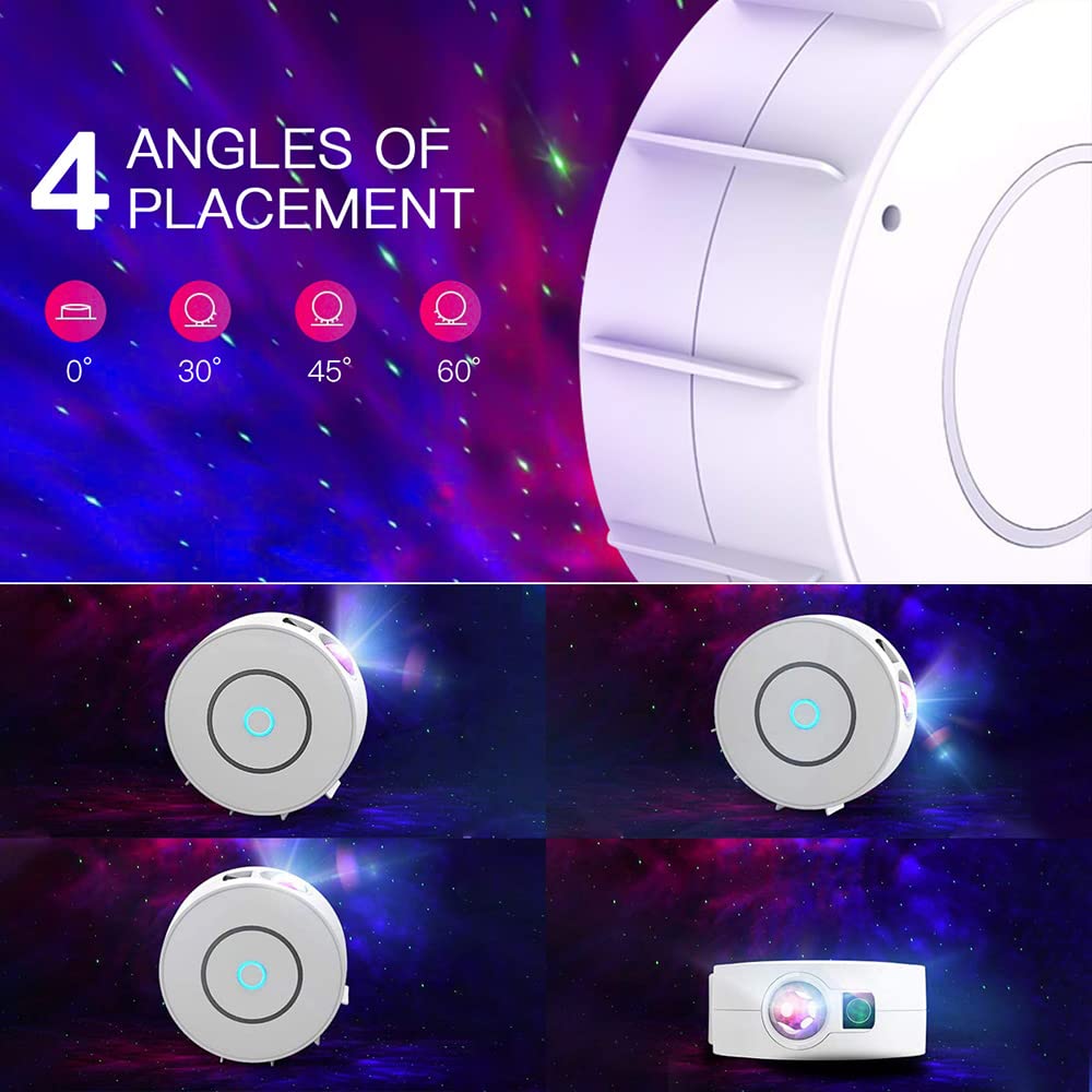 V Jules.V Star Projector, Galaxy Projector For Bedroom, Smart App & Voice Control Galaxy Lamp, Compatible With Alexa & Google Home, For Kids Adults Bedroom,Room Decor,Game Room,Party (White Round)