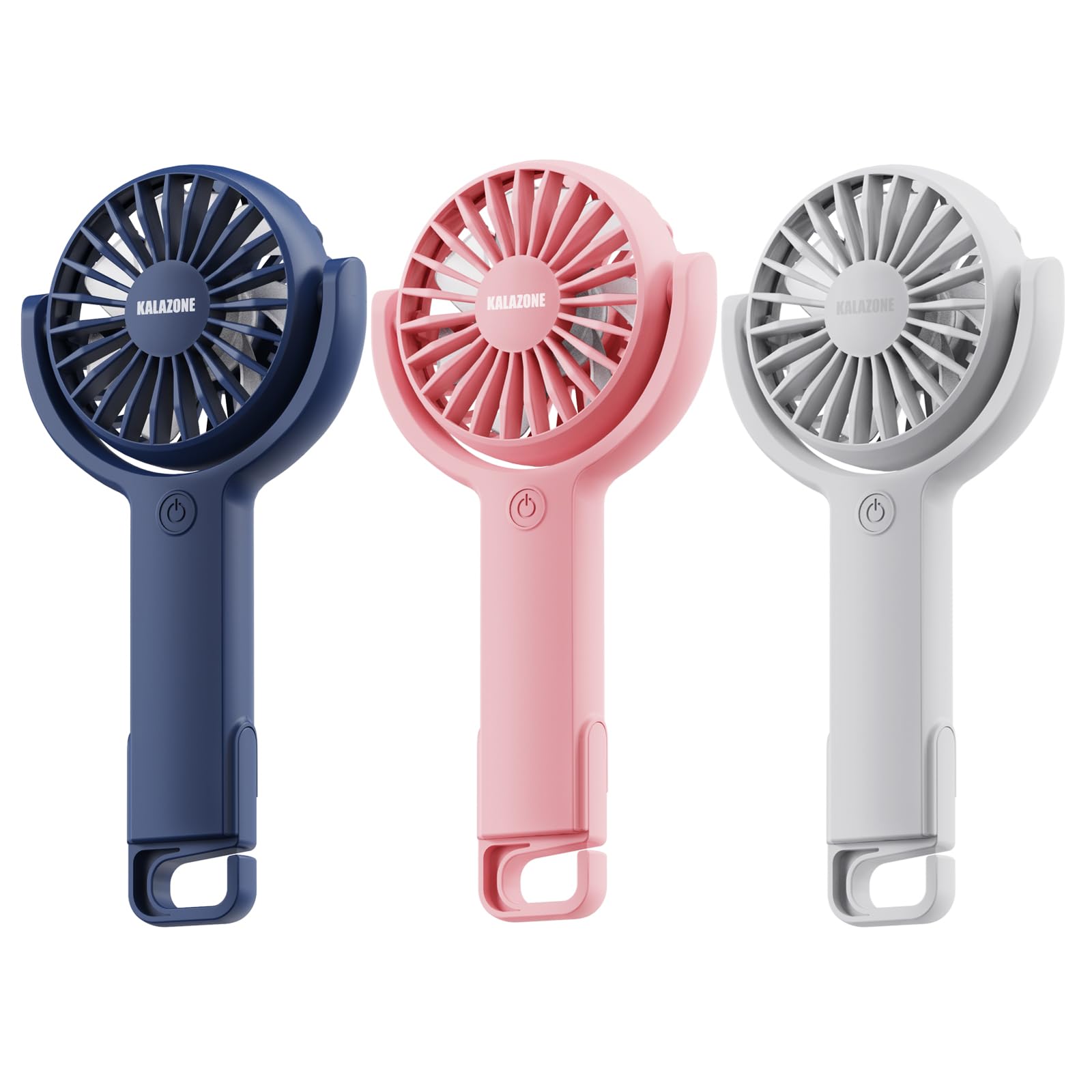 Mini Handheld Fan [3-Pack], Usb Rechargeable Portable Fan,5 Speed With Base Small Desk Fan,180° Cool - Koospark