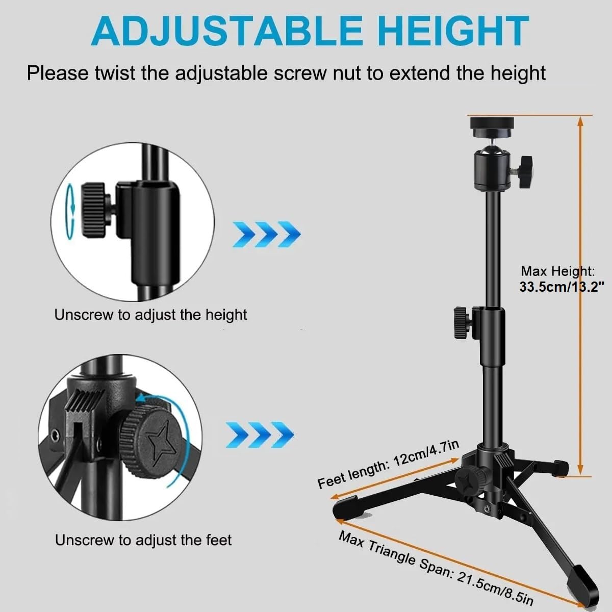 Acetaken Desktop Webcam Tripod Stand, Portable Webcam Mount Holder With Magnet Mount And 1/4 Thread Compatible With Logitech Webcam Mx Brio 4K,C920,Streamcam,C930,C922,C925E,C615,Brio 500 300 100 Webcams (1)