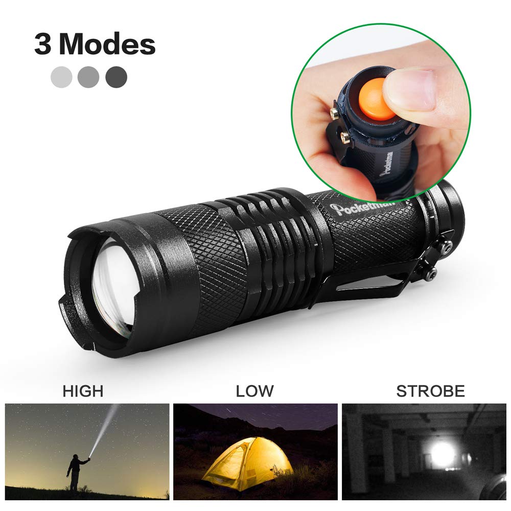 Modaao 10 Pack Mini Flashlights Small Led Flashlight 300 Lumen Portable Tactical Zoomable Pocket Torch Lantern Adjustable Focus Light For Kids Child Camping Emergency Travel Hiking Torch Light