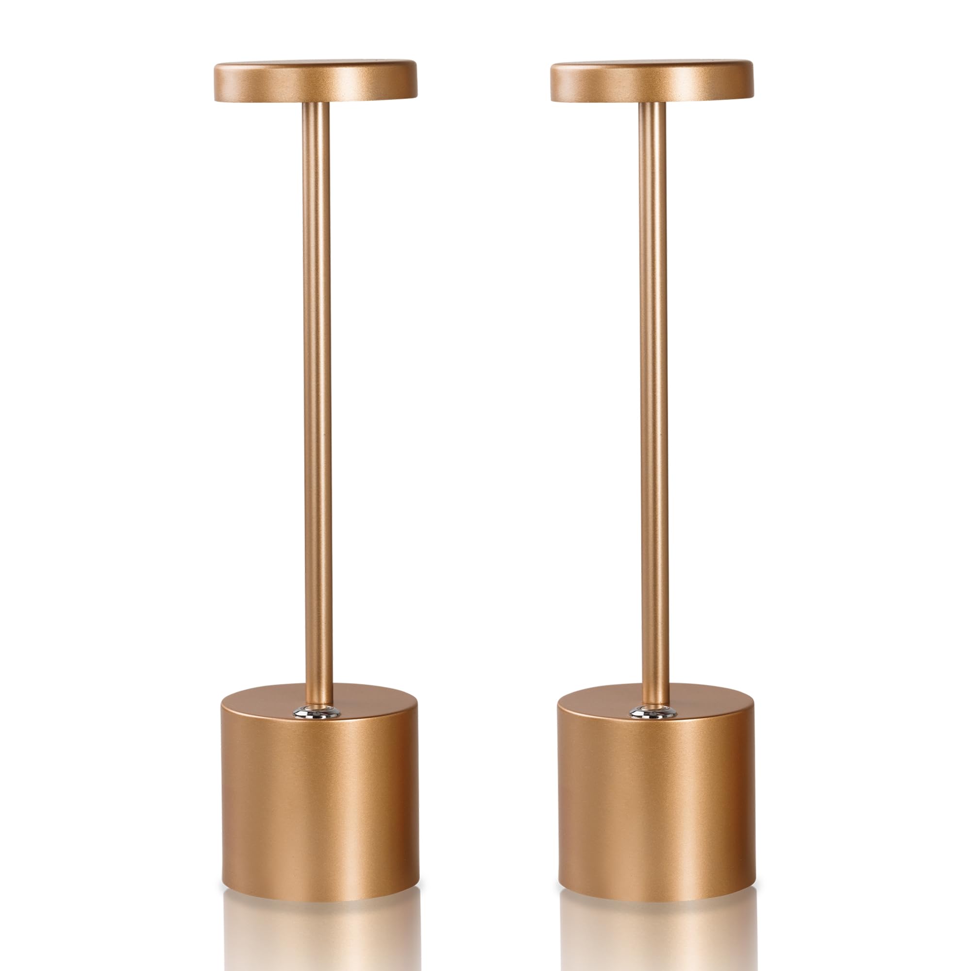Moss & Stone 2 Pack Led Cordless Portable Table Lamp, Usb Cordless Desk Lamp, 3000Mah Rechargeable Table Lamp Up To 20 Hours For Restaurant, Bedroom, Outdoor, Camping 3-Levels Stepless Dimmable