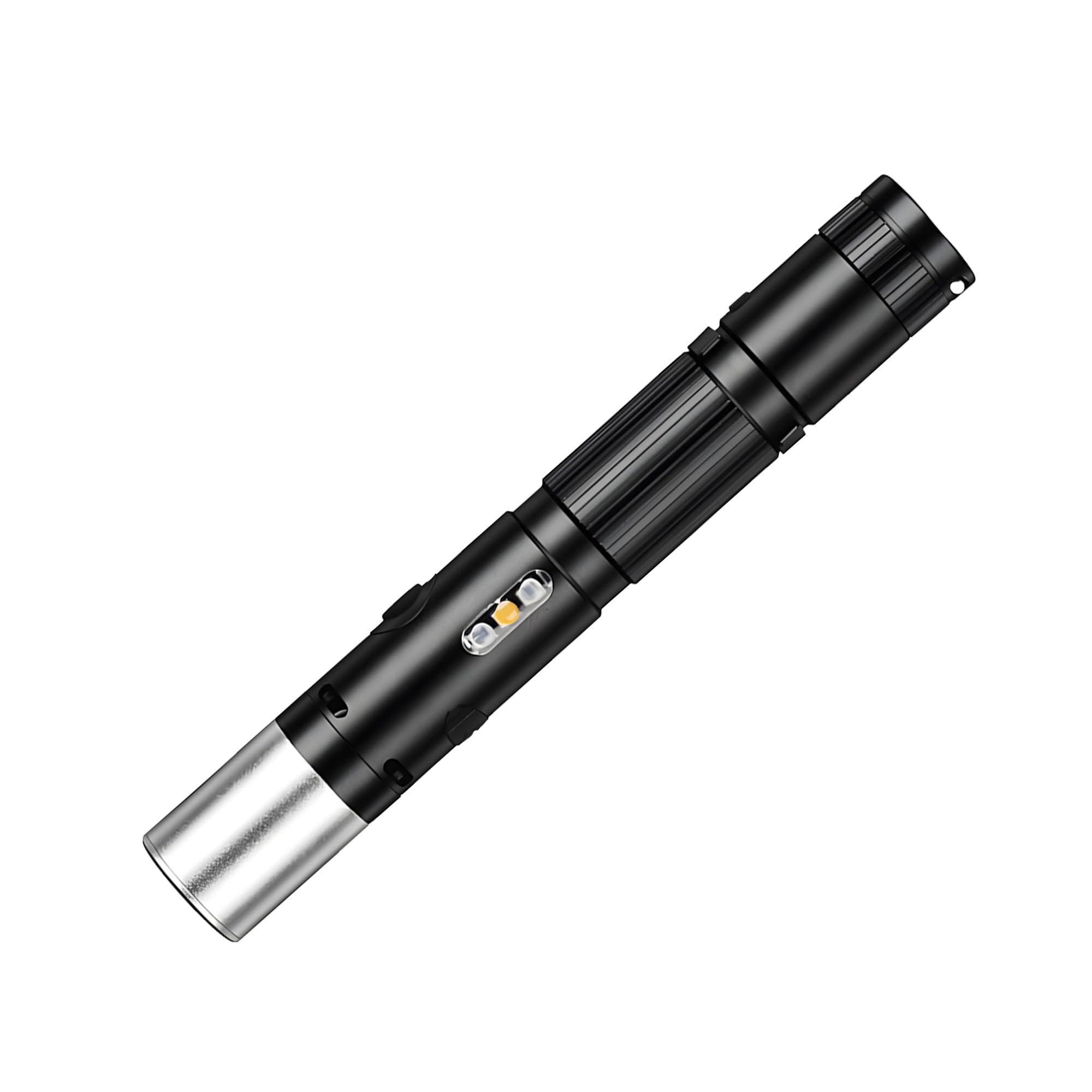Pasiion Rechargeable Edc Pocket Flashlight-Mini Led Flash Light With 450 Lumens, Zoomable Edc Light, Multi-Color Side Lights, Emergency Alarm,Ipx5 Waterproof For Home, Camping And Emergencies