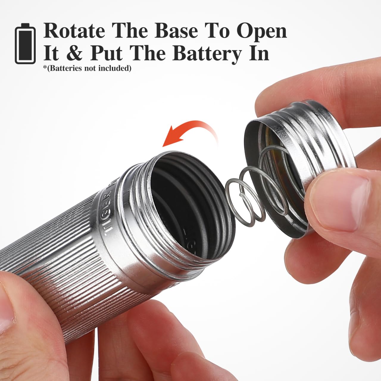 Veemoon Old Fashioned Flashlight, Vintage Style Led Flashlight Retro Silver Flashlight Portable Flashlight Simple Iron Flashlight Metal Flashlight, No Battery