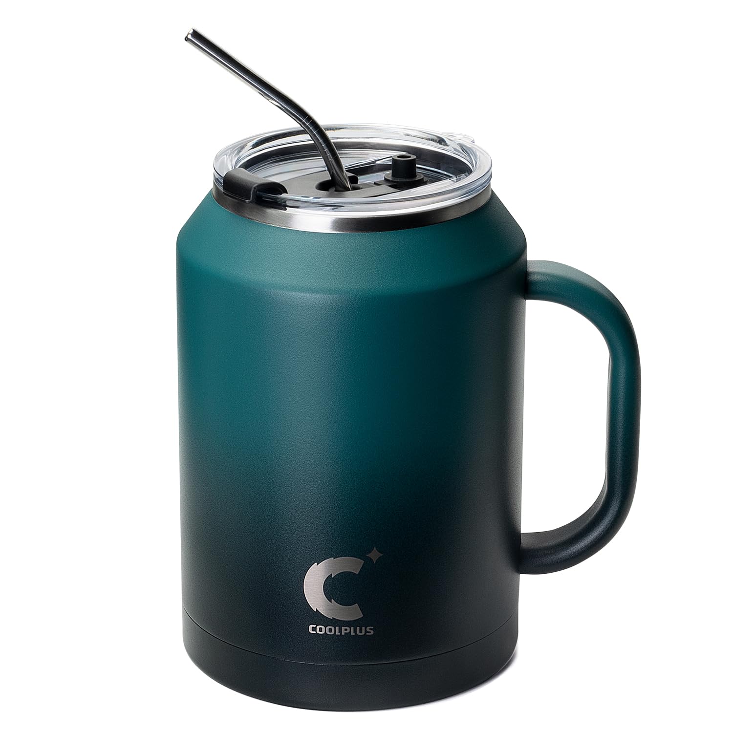 Coolplus 50 Oz Mug Tumbler With Handle And Straw, Large Stainless Steel Travel Insulated Water Cup