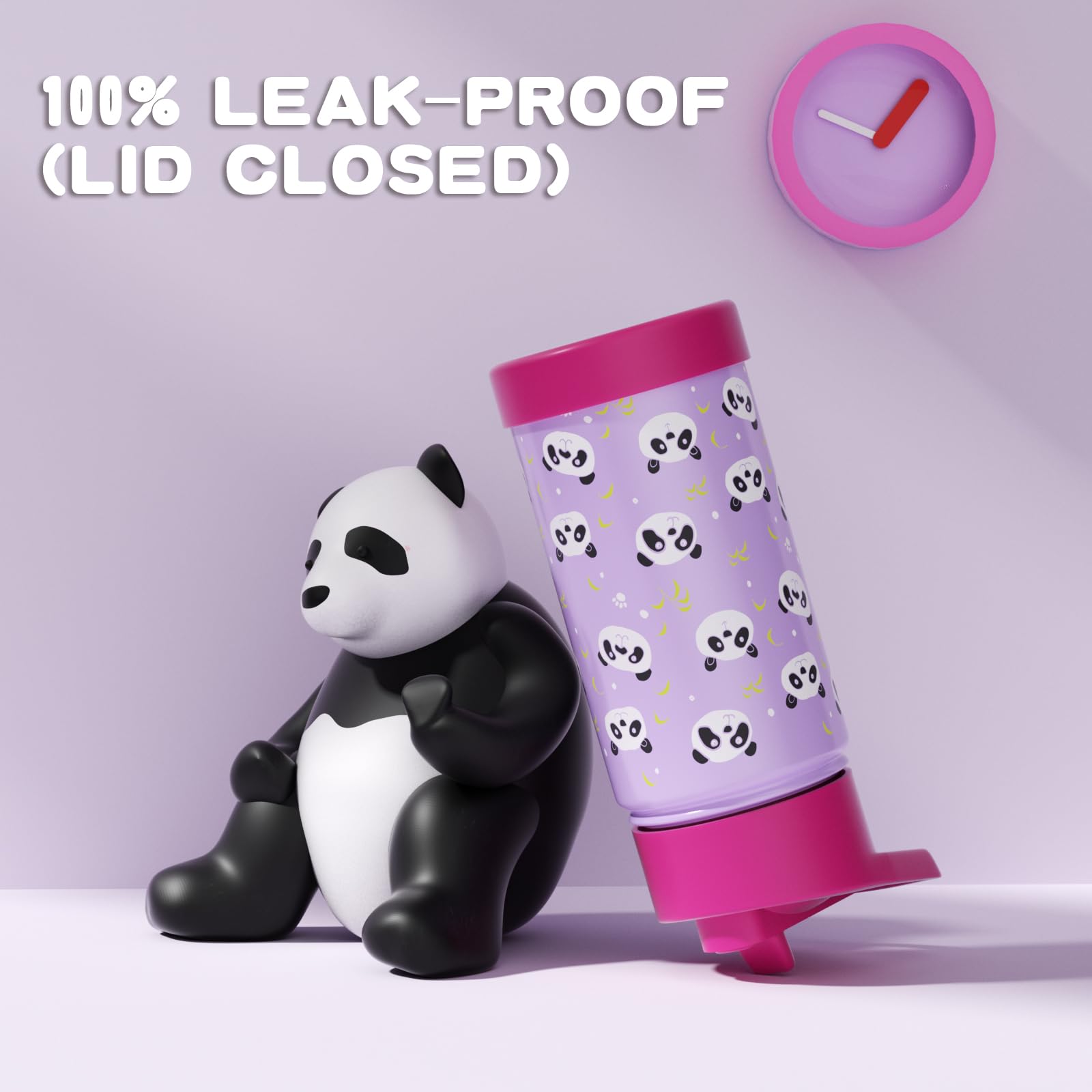 Kids Insulated Water Bottle With Straw Lid, 14Oz Double Wall Stainless Steel Cup With Boot & Strap