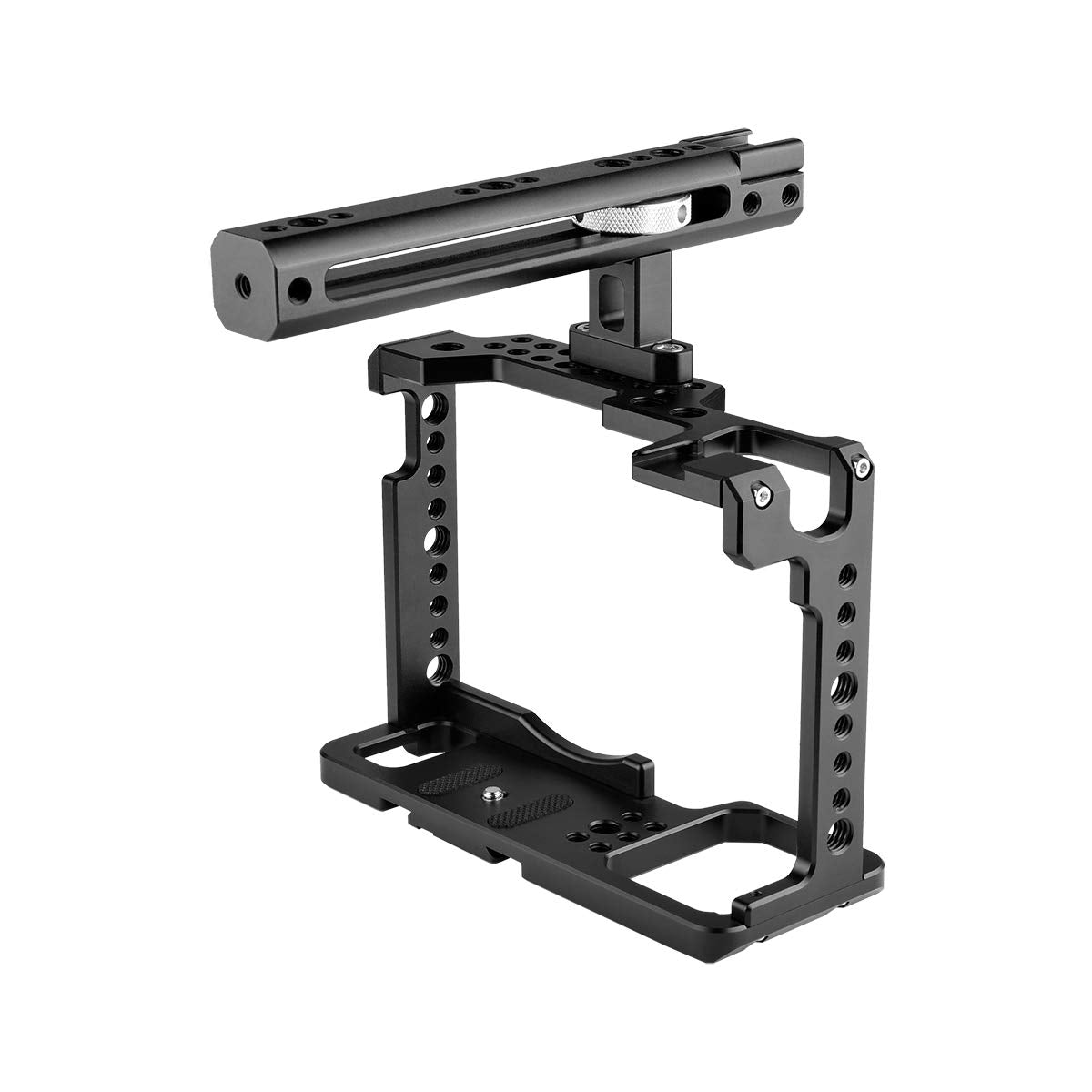 Kamthing Aluminum Video Camera Cage Stabilizer For Panasonic Lumix S1H S1R S1 Camera With Top Handle Grip Multiple 1/4" 3/8" Screw Mount (Cage With Top Handle)