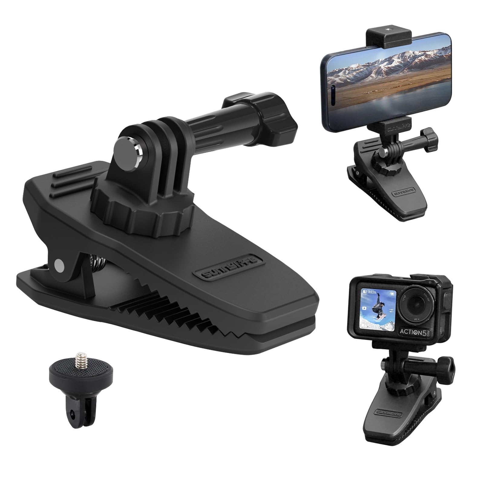 Liboqiao Magnetic Mount 360° Rotation Magnet Outside Camera Phone Holder Clip Stand For Pocket 3 Insta360 Gopro Series Action Cameras Accessories
