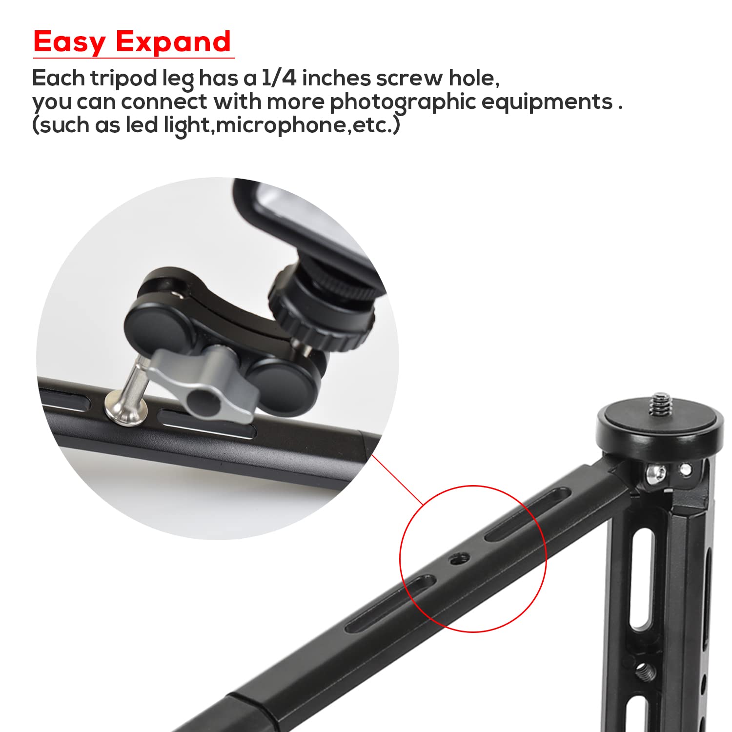 Eaxanpic Aluminum Mini Tripod, Desktop Tabletop Stand Tripod For Zhiyun Smooth Q/4, Crane Plus/2,Weebill S, Ronin S/Sc/Rs2/Rsc2, Osmo Mobile,Gimbal Handle Grip Stabilizer