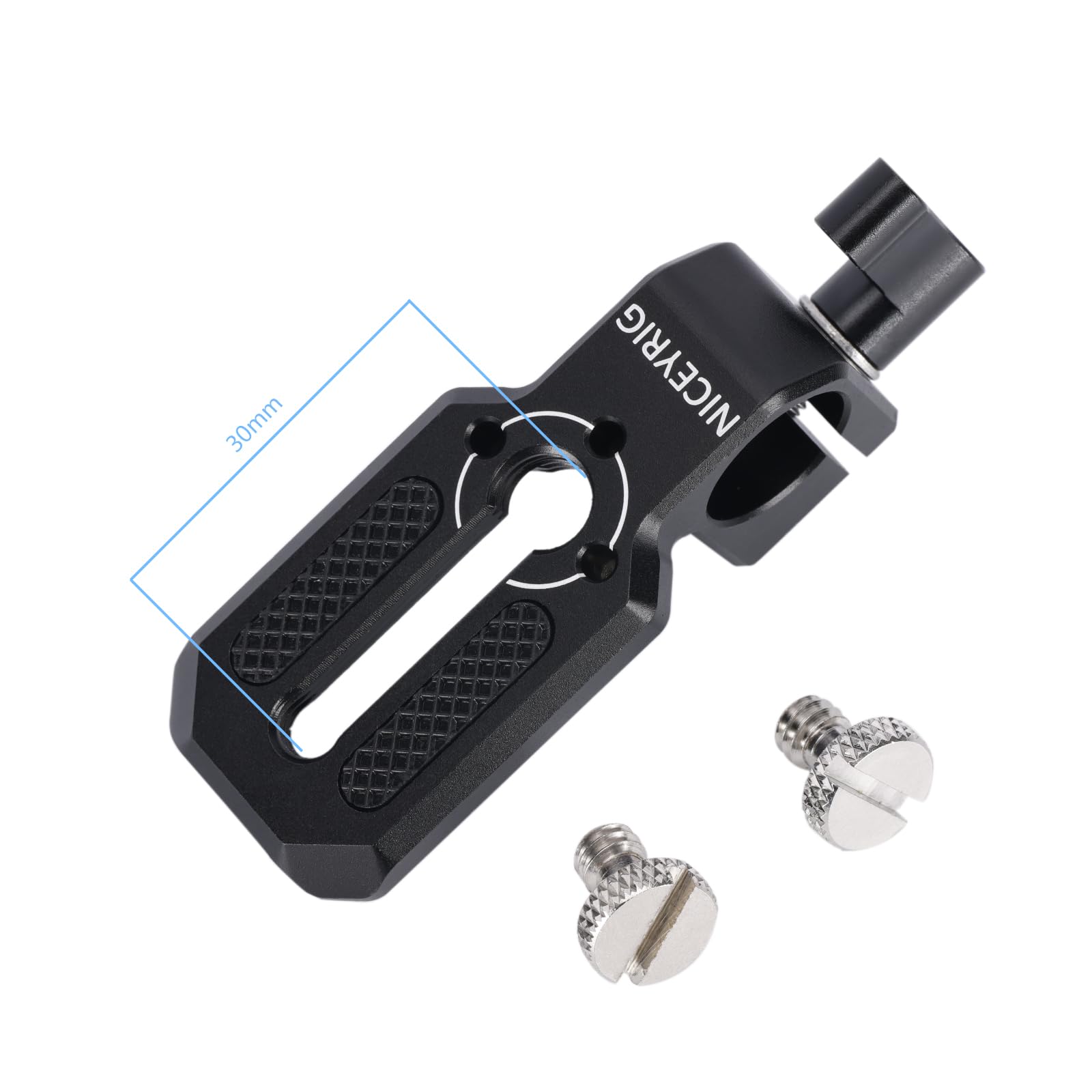 Niceyrig 15Mm Single Rod Clamp To Monitor Mount Evf Mount With Mini Plate, 3/8'' Arri Locating Hole - 596