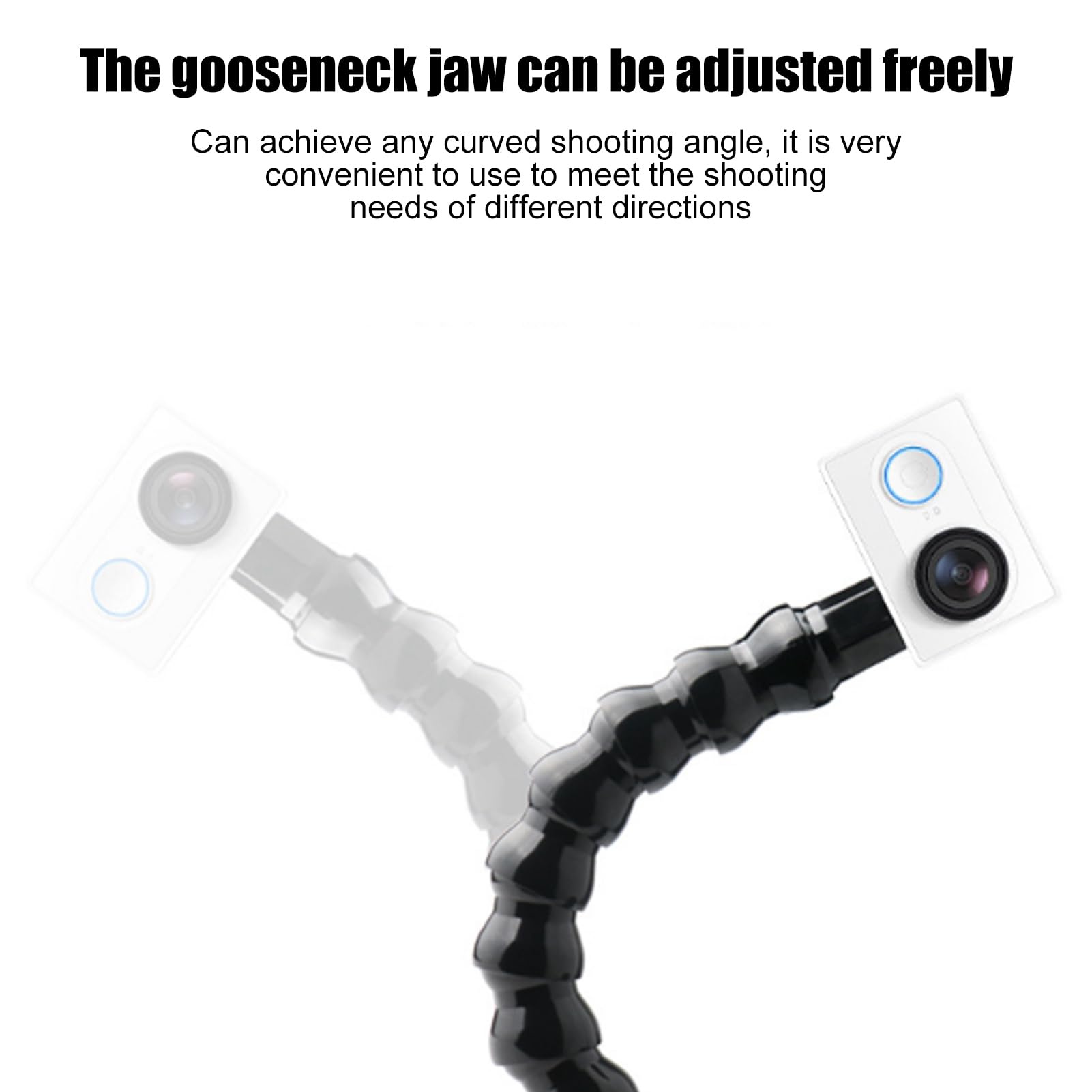 Gowenic Flexible Monopod Gooseneck Jaws Mount For Sports Camera 8 Sections