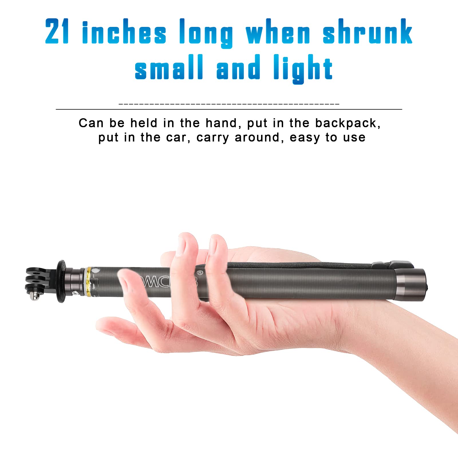 Komclub Monopod Selfie Stick,42 Inch Telescoping Selfie Stick Extendable Poles With Remote Aluminum Tube Stick Adjustable 5 Stage With Hand Strip Portable Selfie Stick Travel Accessories