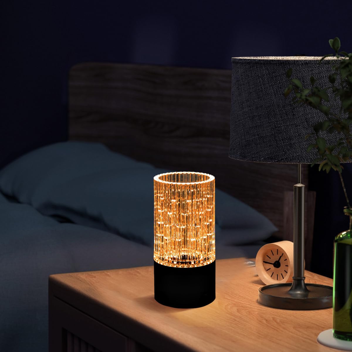 Anshenya Cordless Table Lamps Small Vase Lamp Outdoor Decor Battery Operated Lights Led For Bedroom Unique Desk Light Office Rechargeable Home 4000Mah Coffee Dining Bar Accessories With Usb Port (Black)