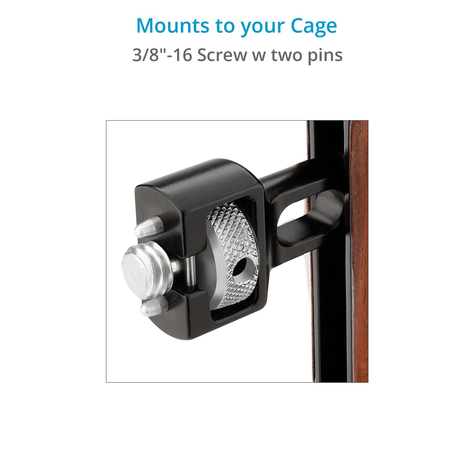 Proaim Snaprig Wood Mini Side Handle For Camera Cages & Rigs With 3/8"-16 Locating Screw Mount. Adjustable Design With Comfortable & Secure Grip. For Right/Left Hand Usage. (Wsh-03)