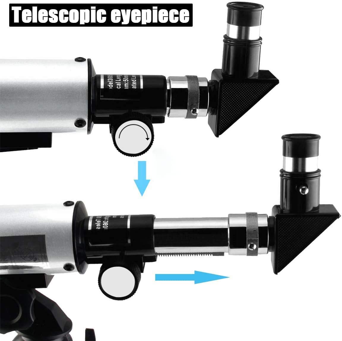 Mijiaowatch Kids Telescope - 360/50Mm 90X Zoom Hd Monocular Space Telescope With Tripod For Kids/Adult/Beginners (Blue)