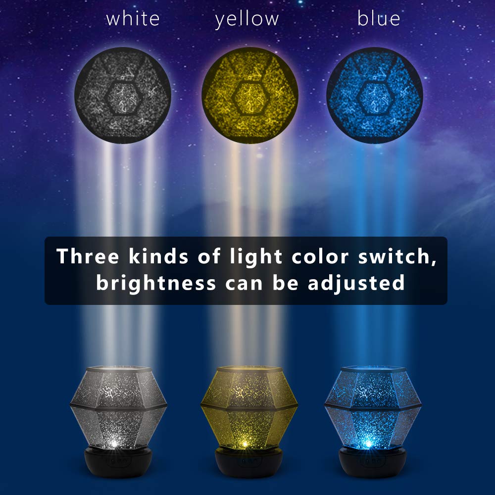 Stars Lamp Star Night Light Projector For Kids,360°Rotating,Usb Cable Star Peojector Lamp For Decorating Birthdays, Christmas Party, Best  For Baby’S Bedroom