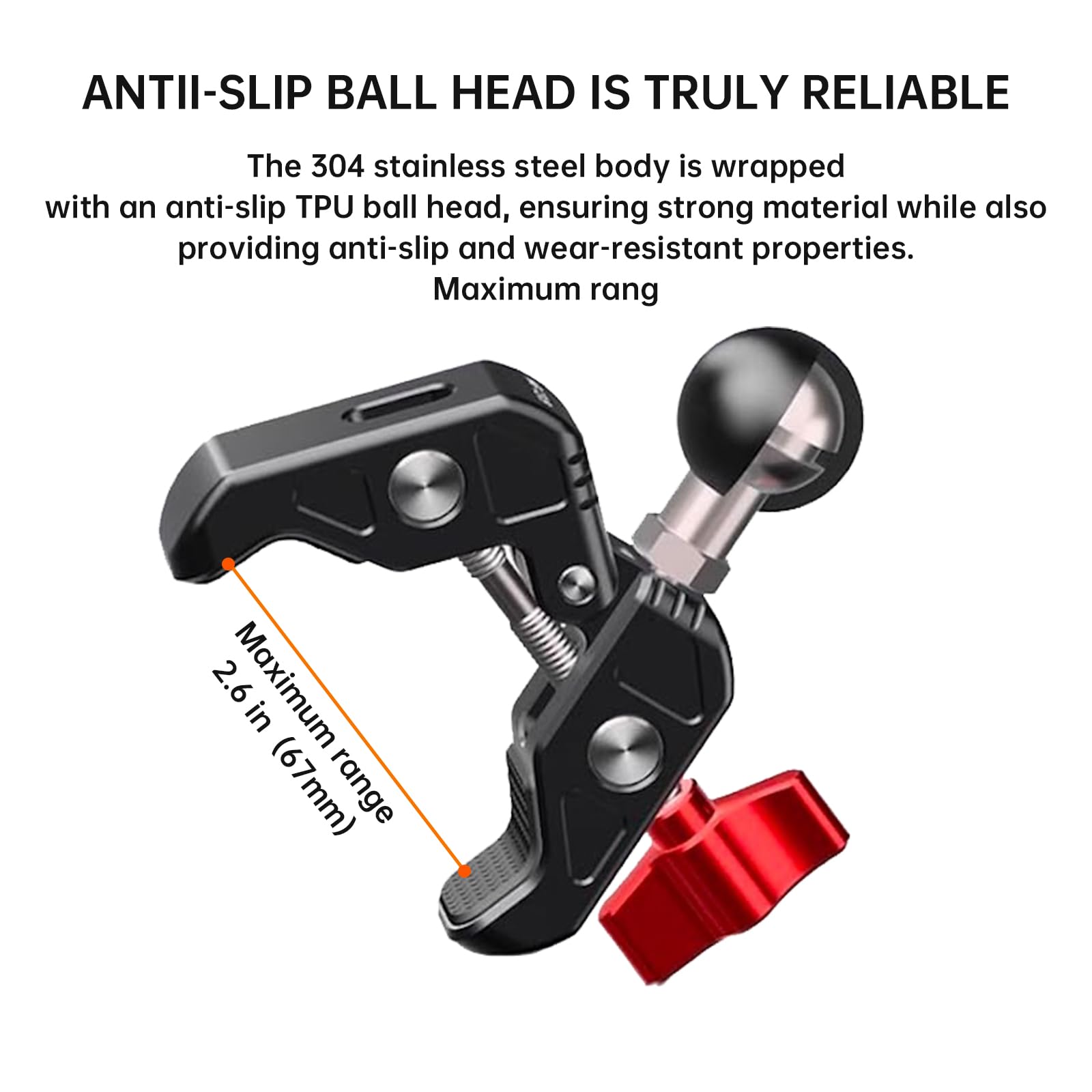 Raywowo Camera Magic Clamp Mount For Gopro Dji Insta360 With 1/4"-20 Screw, Adapter For Umbrella Clamp, Desktop, Strollers, Wagons, Photo Studio Light Stand, Photo Boom Stand, Motorcycle Bicycle