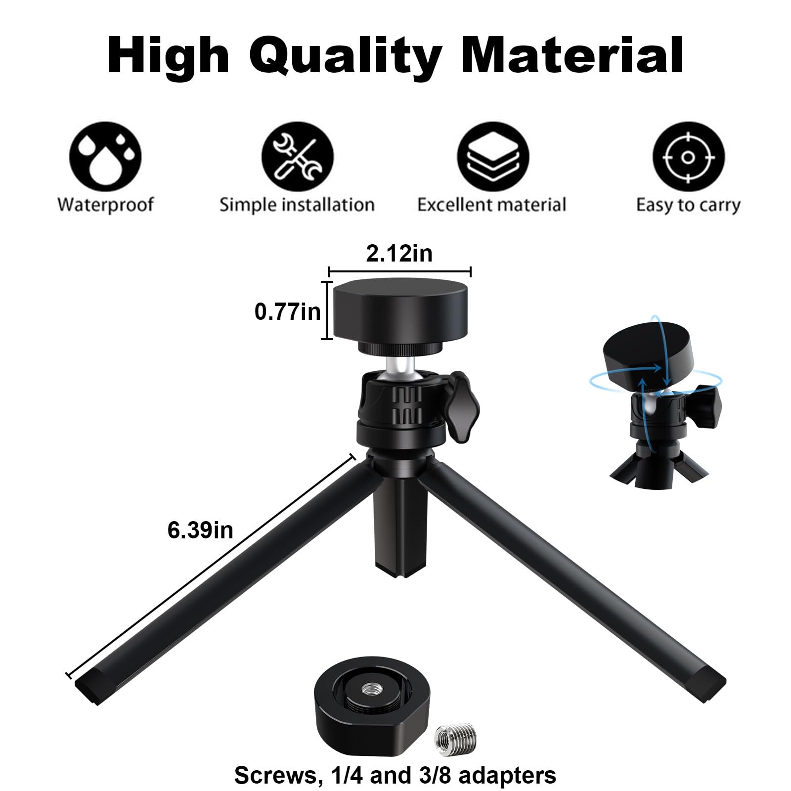 Fiuty For Starlink Mini Tripod Stand With Ball Head And Pipe Adapter, Angle Adjustable Desktop Tabletop Tripod Stand For Starlink Mini, Extra Large Opening Area, Low Profile Design