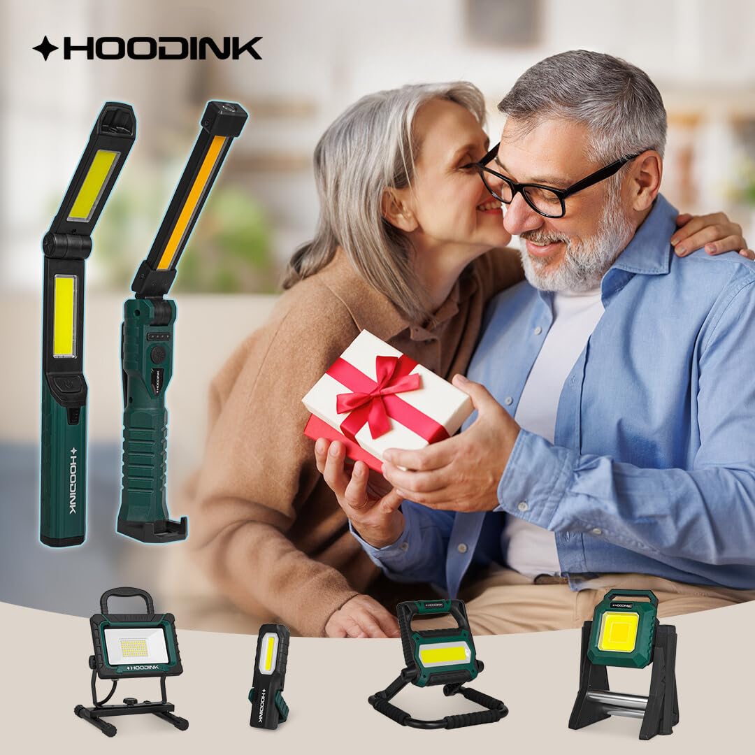 Hoodink Rechargeable Led Work Light 4-Pack With Magnetic Base  Portable Flashlights With Clip, Hook, And Adjustable Stand For Versatile Lighting Solutions,Yl1747-4