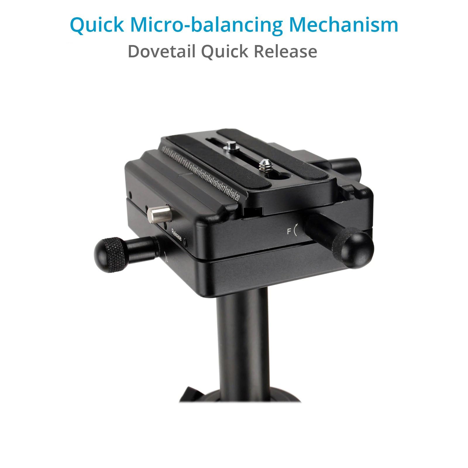 Flycam Redking Quick Balancing Video Camera Stabilizer Dovetail Quick Release Arm Brace, Professional Cnc Aluminum For Dslr Bmcc Dv Camcorders Up To 7Kg/15.4Lb And Bag