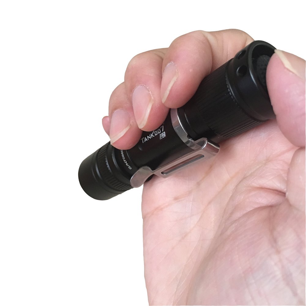 Tank007 1Aa Battery Zoom Flashlight Double Led Uv Flashlight Lighting & Fluorescence Detector Utility With Pocket Clip