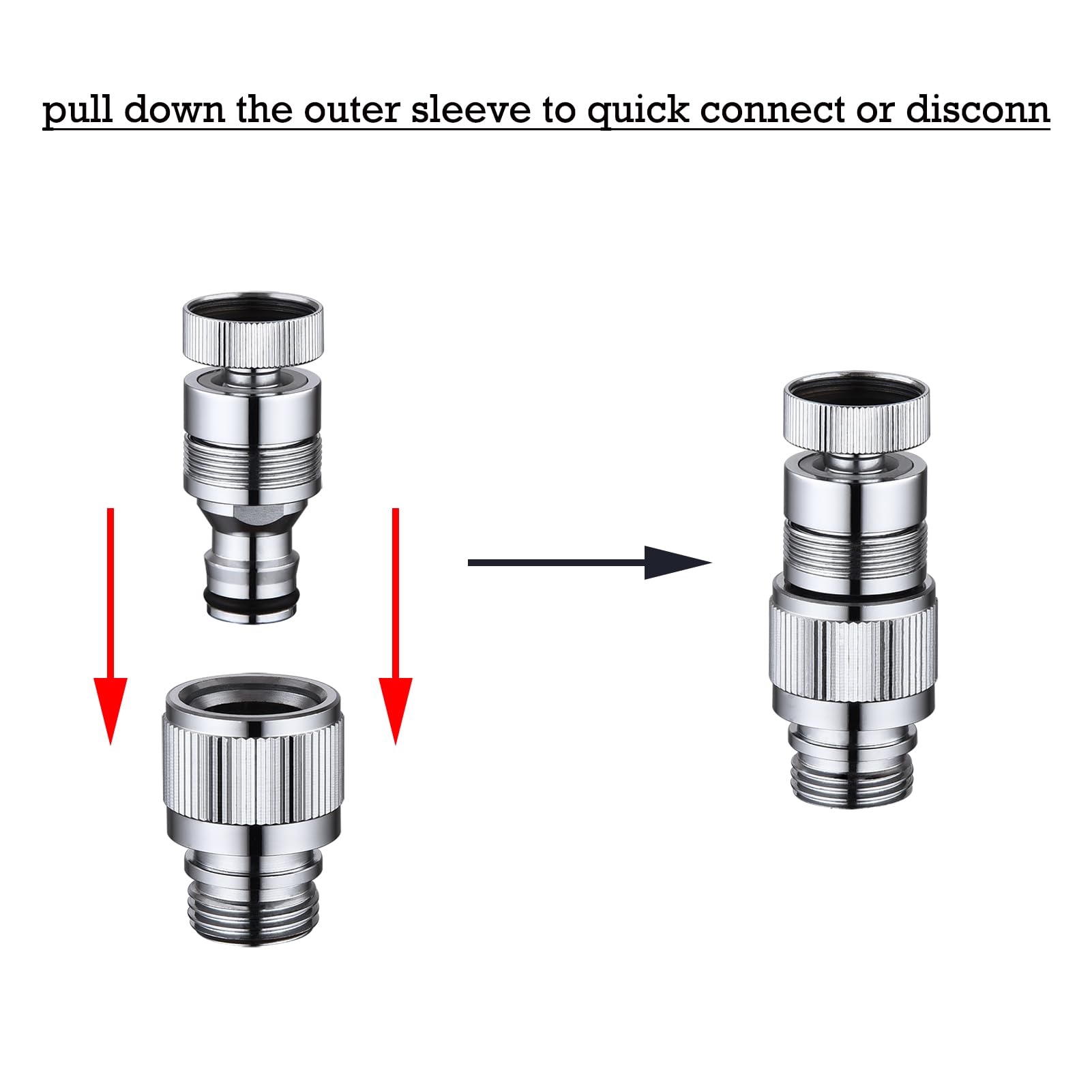 Walkinginrain Kitchen Sink Faucet Quick Connector, Dishwasher Washer Snap Coupling Adapter, Faucet To Garden Hose Adapter For Bathroom Kitchen/Shower Hose/Garden Hose