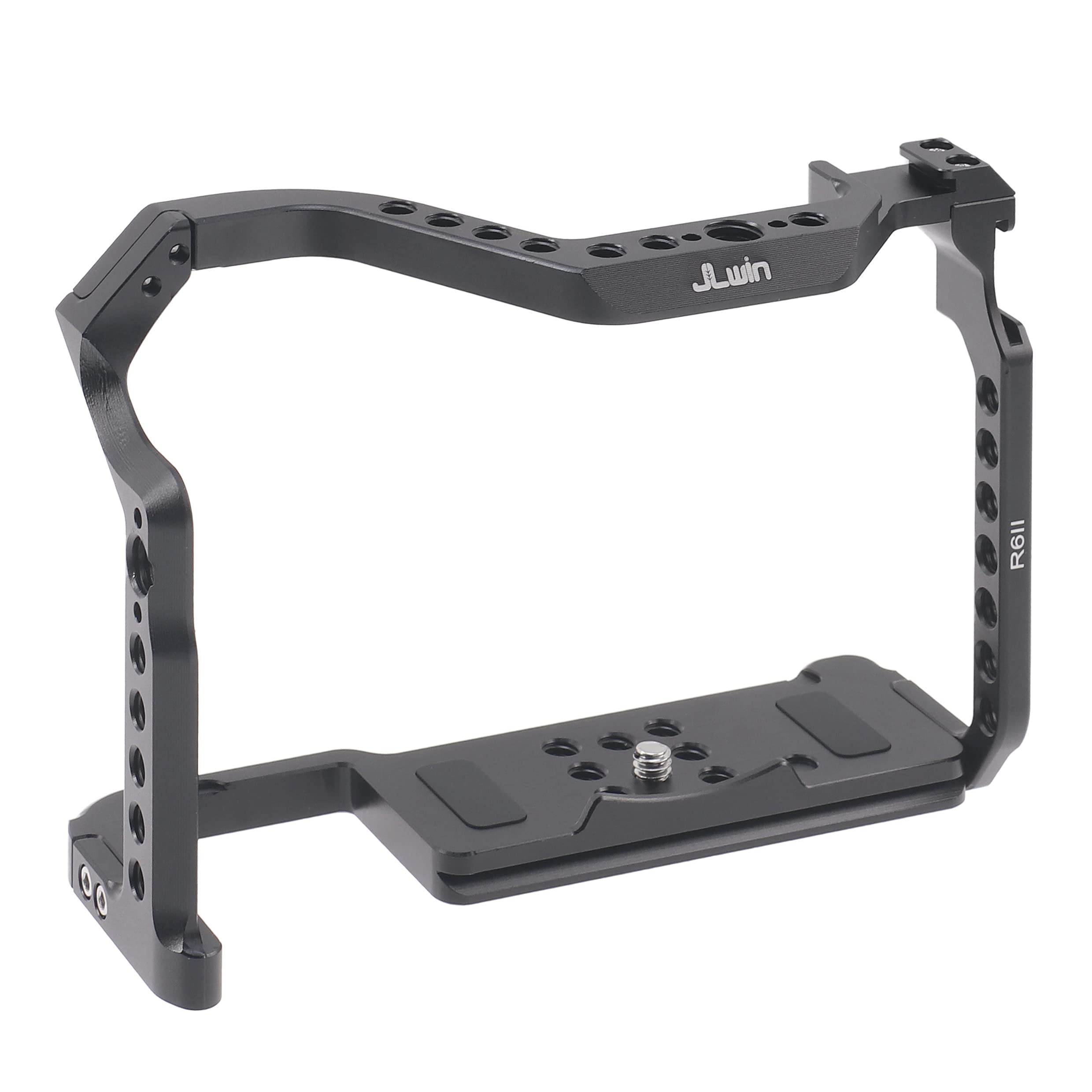 Focusfoto Camera Cage For Canon Eos R6 Mark Ii Mirrorless Camera, Aluminium Alloy Stabilizer Rig With Cold Shoe And 1/4" 3/8" Screw Mouting For Video Filmmaking