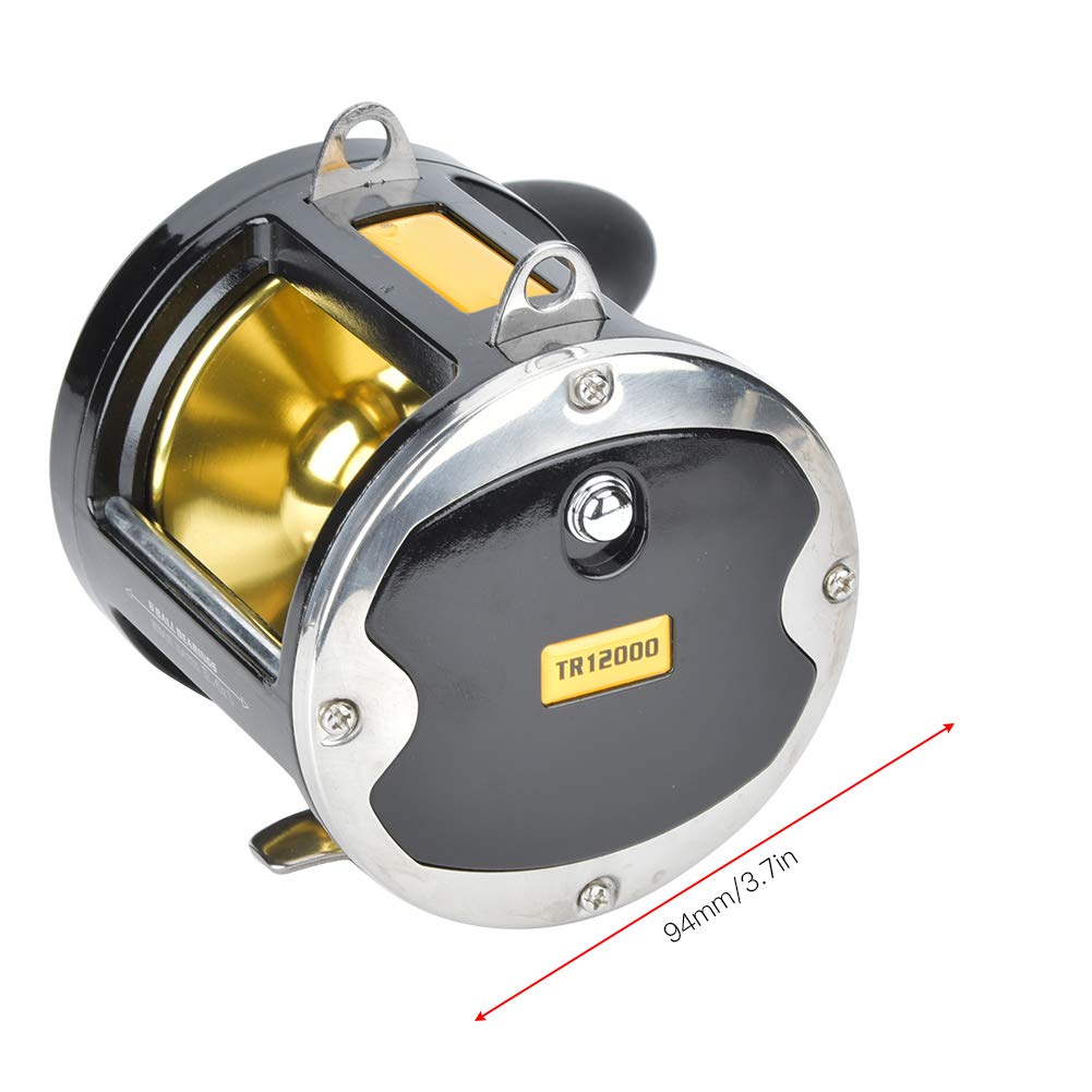 Spyminnpoo Metal Trolling Fishing Reel, High Strength, 25Kg Tension, Super Large Handle, 8 Bearings, For Sea Boat Fishing