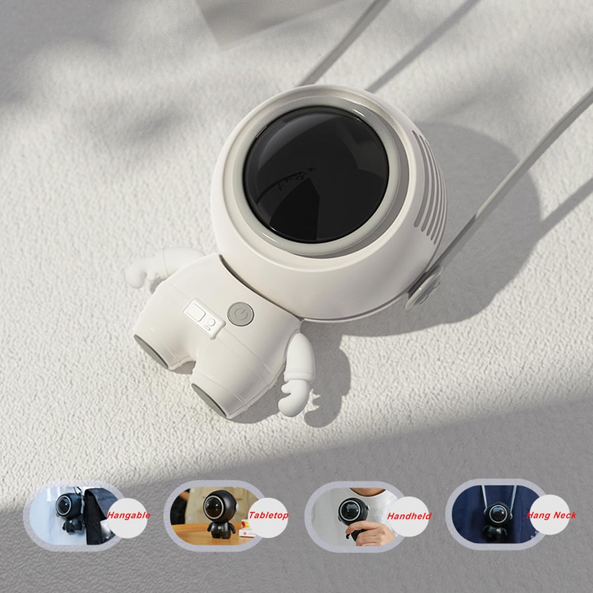 Portable Handheld Fan Neck Fan Astronauts Fan With 3 Speeds Low Noise For Home Travel Bedroom Office