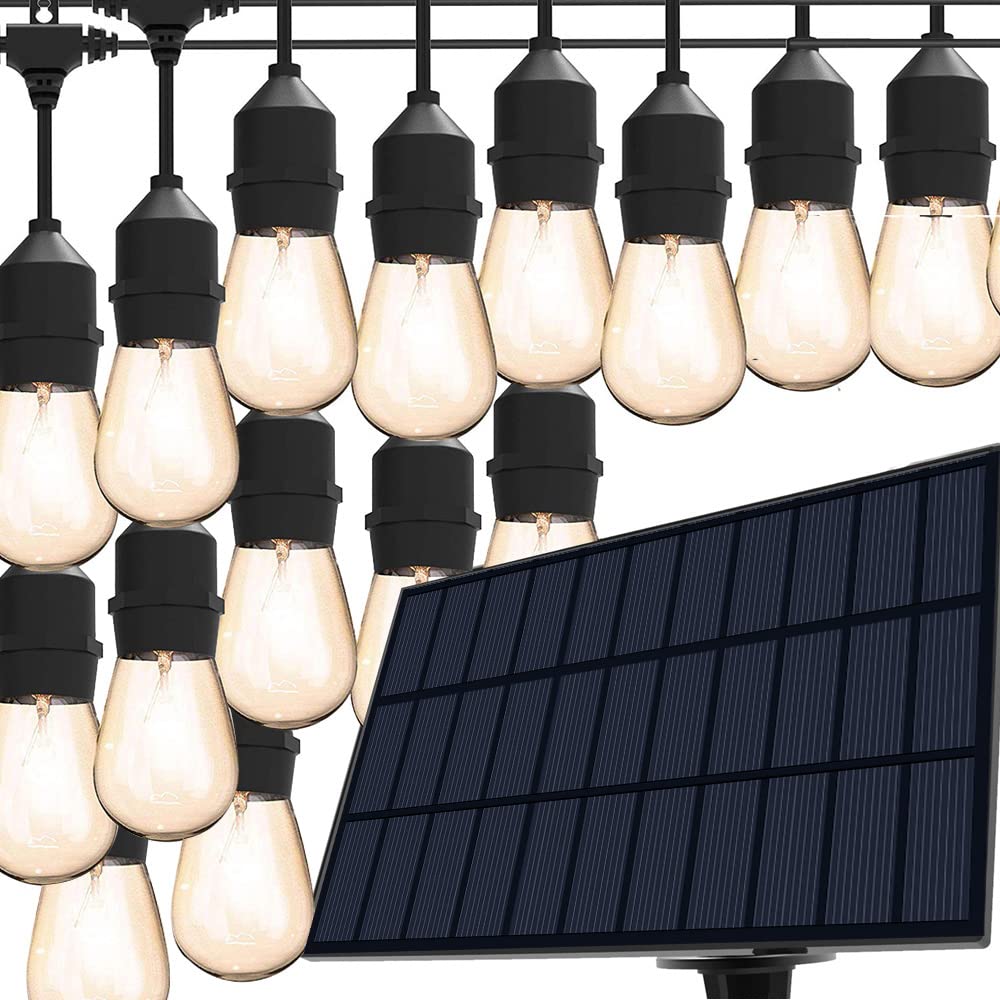 Vivii Solar String Lights, 44 Ft Solar String Light With 15 Waterproof Led Bulbs - Heavy Duty Outdoor Lights For Garden, Yard, And Deck In Warm White