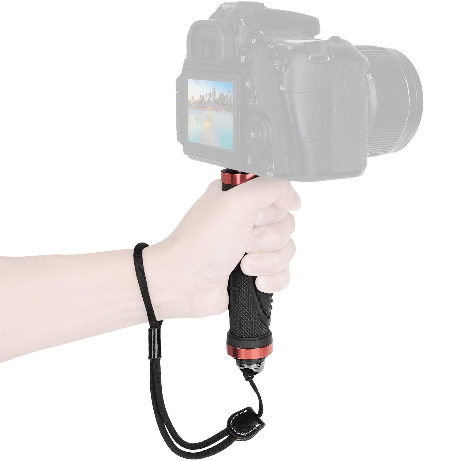 Chromlives Camera Handle Grip Support Mount With Camera Wrist Strap Handlegrip Camera Stabilizer With 1/4'' Male Screw For Digital Video Camera Camcorder Action Camera Led Video Light