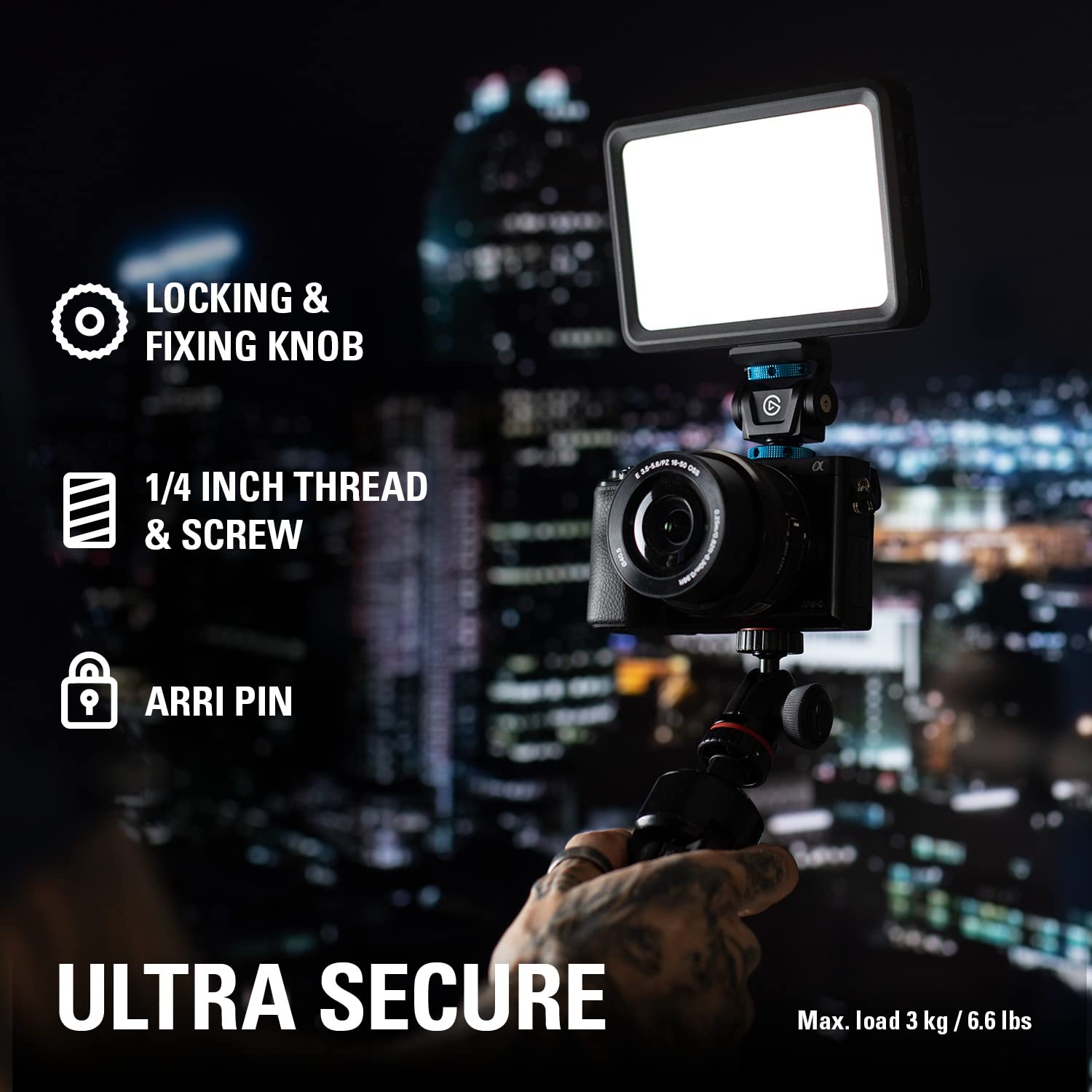 Elgato Cold Shoe – Adjustable ¼ Inch Thread Mount For Lights, Off-Camera Flash, Microphones, Compatible With Key Light Mini, Light Stands, Tripods, Perfect For Photo And Video Studio Production