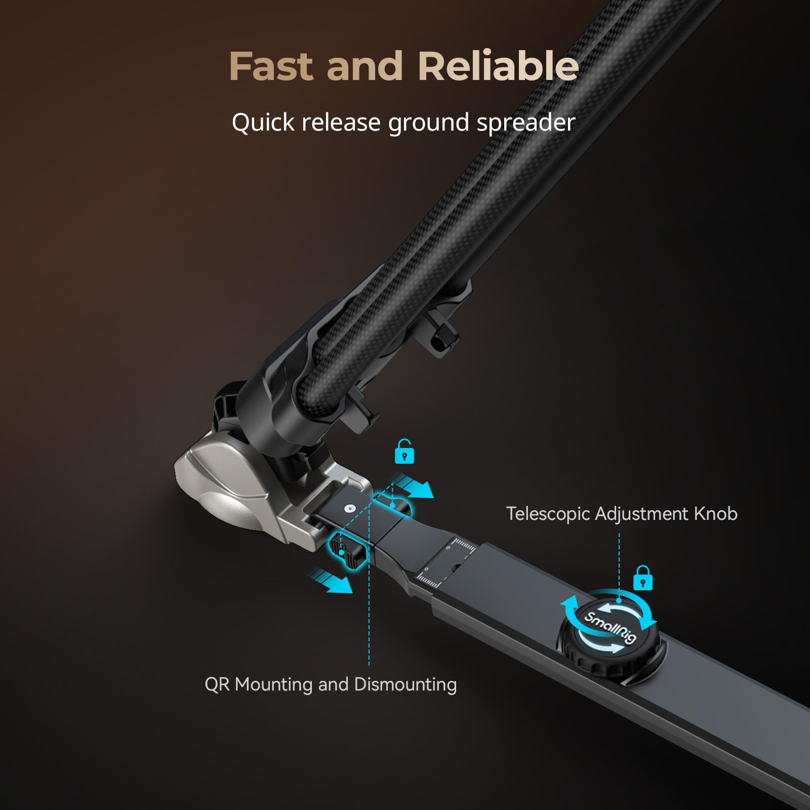 Smallrig Quick Release Ground Level Tripod Spreader For Ad-100 Heavy-Duty Tripod, Ad-Pro8 Tripod And Ad-120 Video Tripod, Diameter Range 87-138Cm (34.2-54.3In) - 4507