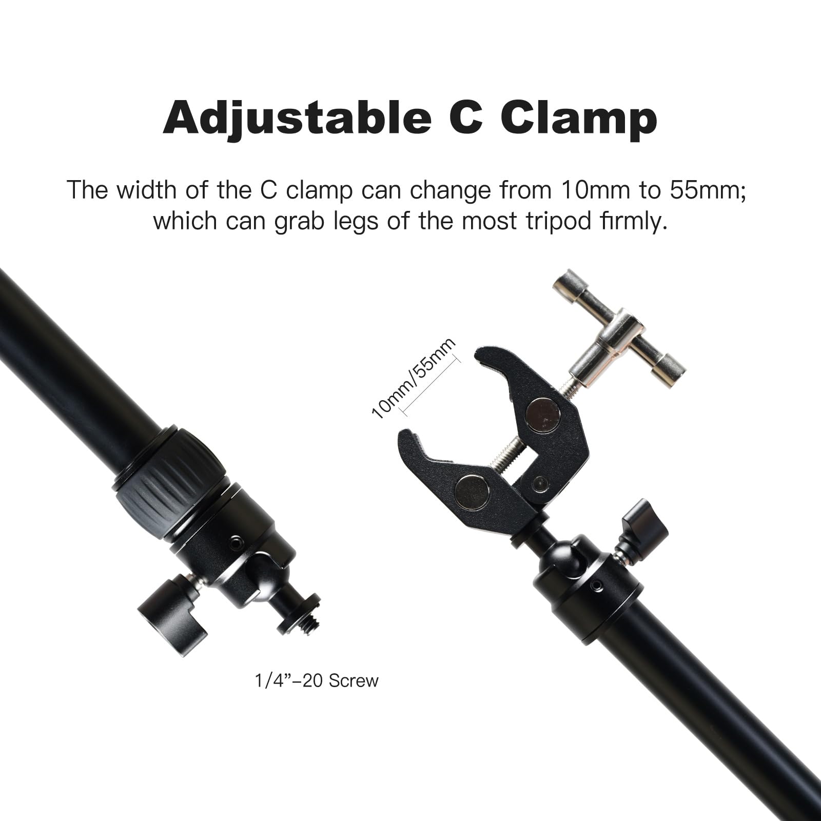Toprig Accsoon Camera Slider Support Arm Stabilizer, Adjustable Tripod Stability Arm For Increasing Stability With C Clamps, 360 Degrees Rotation Compatible With S60 Camera Slider (2-Pack)