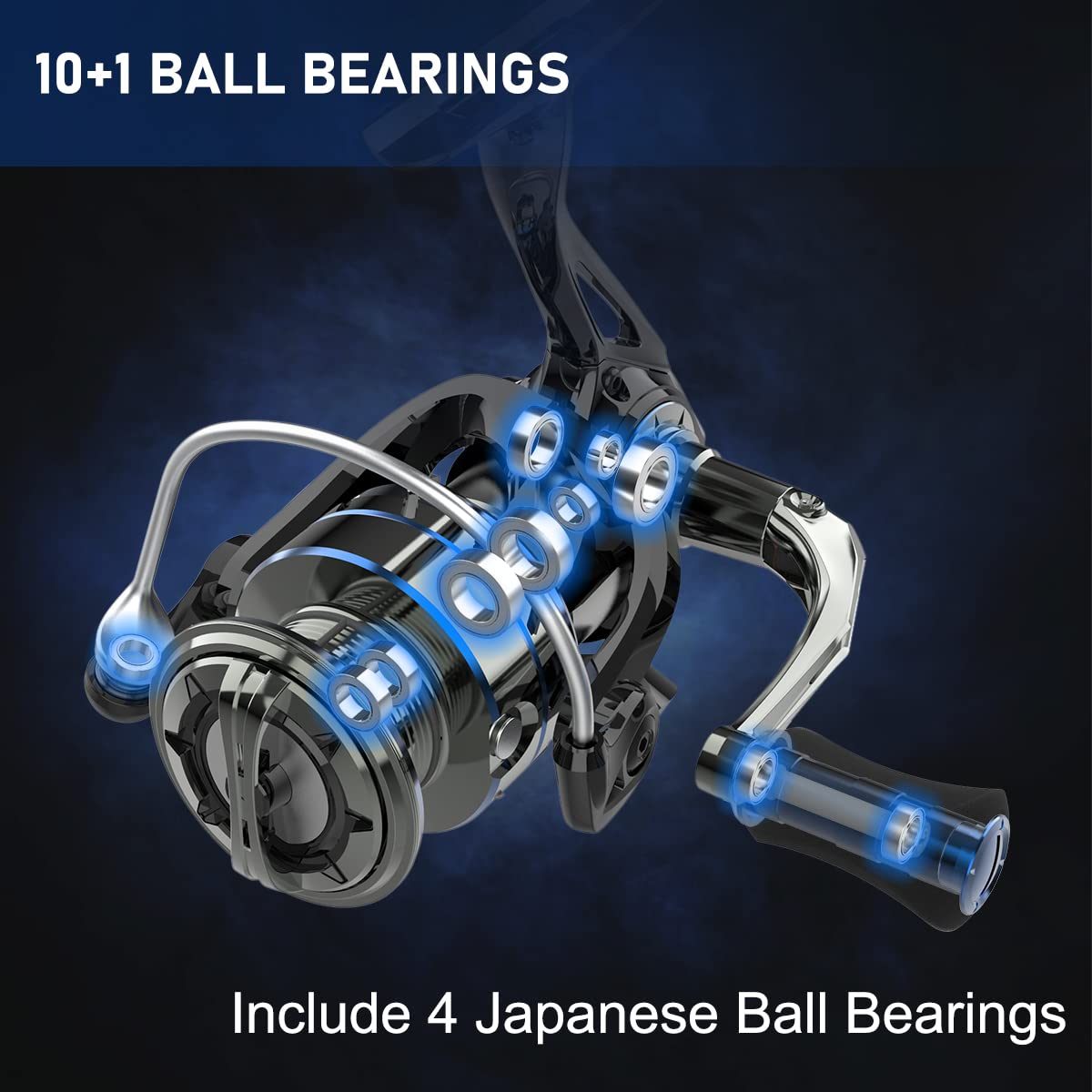 Tempo Apex Spinning Reel - Ultralight Magnesium Body Fishing Reels Spinning With 10+1 Bb, Carbon Fiber Max Drag 39 Lbs, Smooth Fishing Reel With Aluminum Shaft And Handle For Bass Trout Catfish