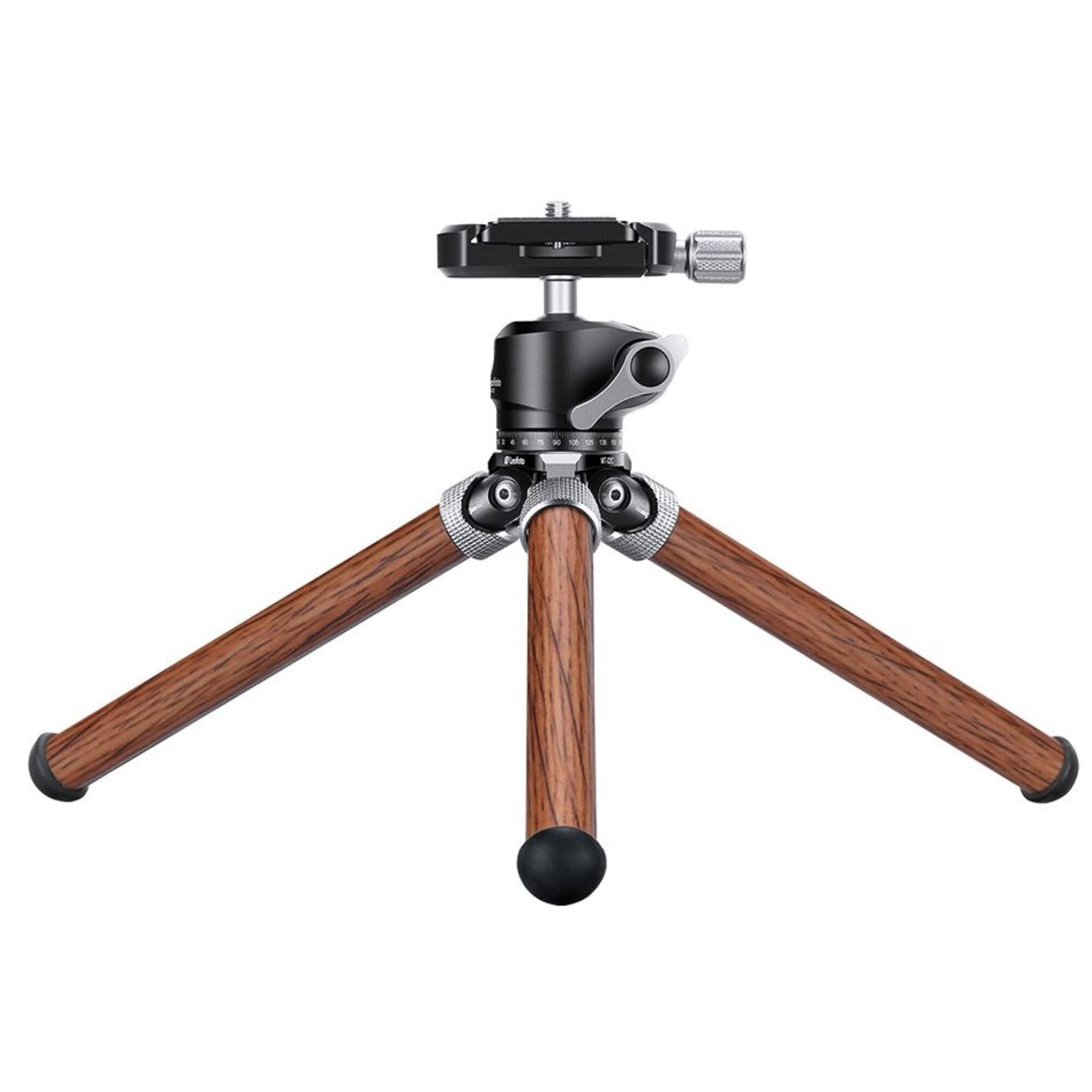 Leofoto Mt-02C+Lh-22 Carbon Fiber Mini Travel Tabletop Tripod With Ball Head Kit (Wood)