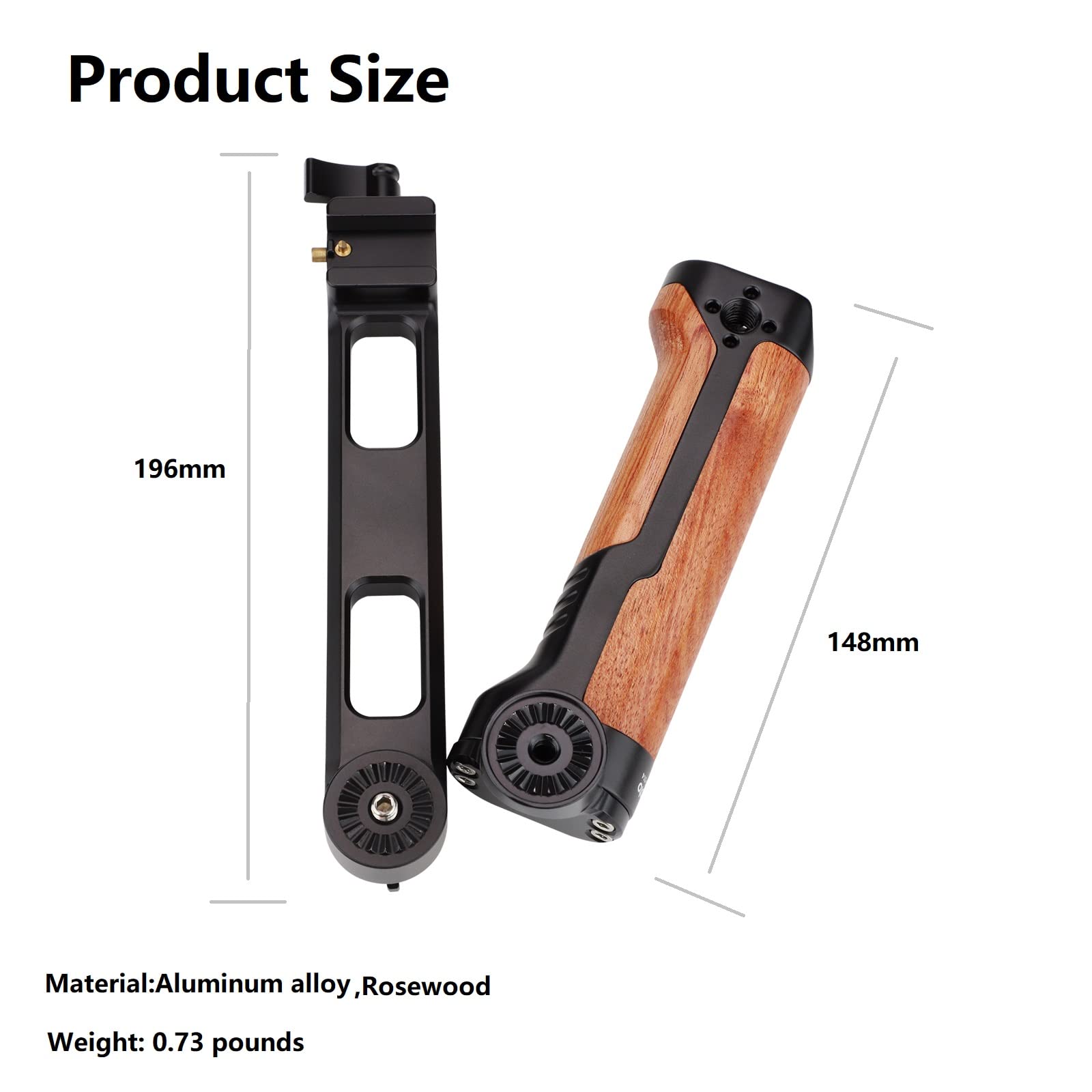 Leftfoto Gimbal Stabilizer Handle For Dji Rs 2/Rs 3/Rs 3-Pro/Rsc 2 Gimbal,Wooden Adjustable Gimbal Extended Handle Grip.