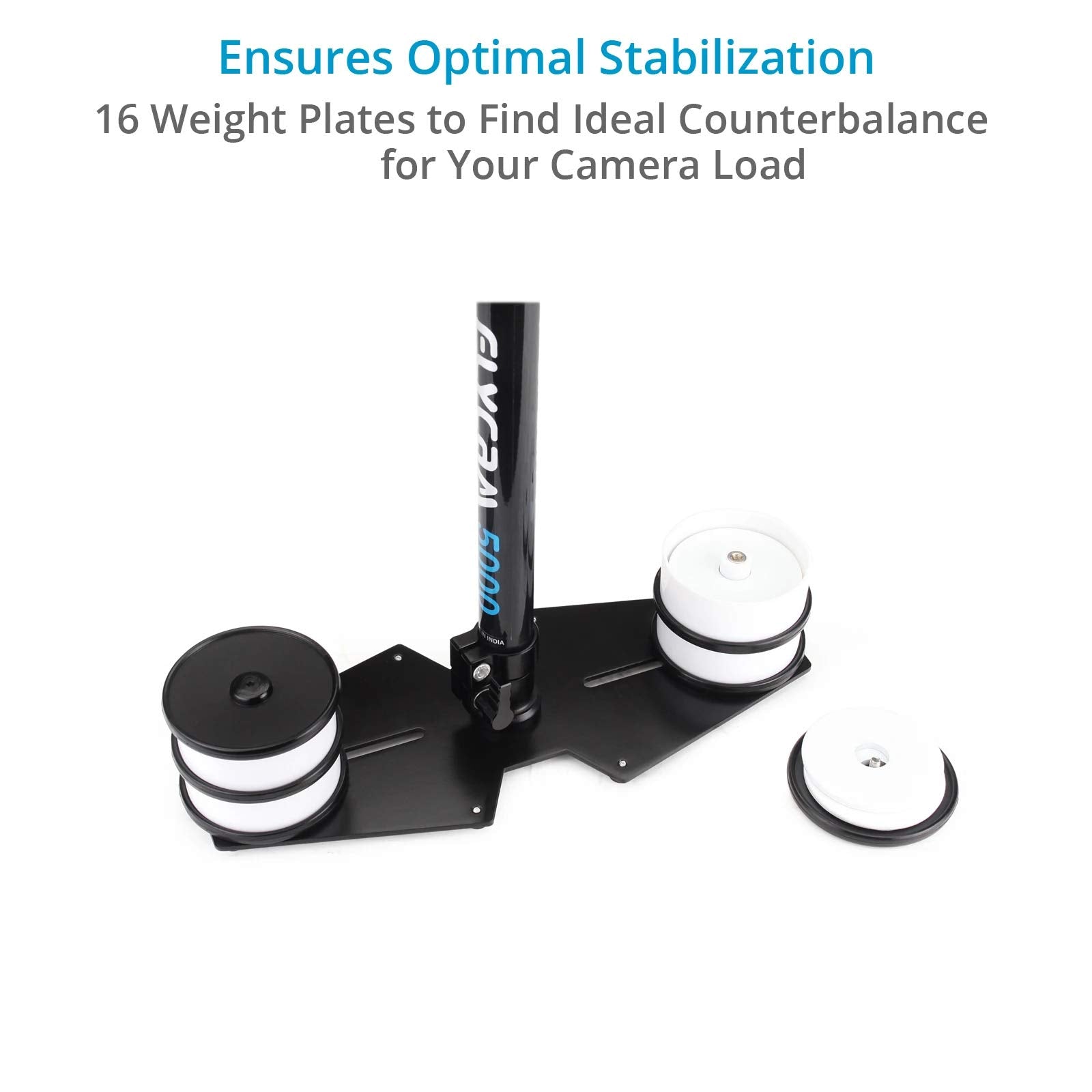 Flycam 5000 Handheld Stabilizer With Quick Release Plate And Table Clamp For Dslr Video Cameras .3-Axis Gimbal With Foam Handgrip. Height Range: 55-73 Cm. Payload Up To 5Kg / 11Lb