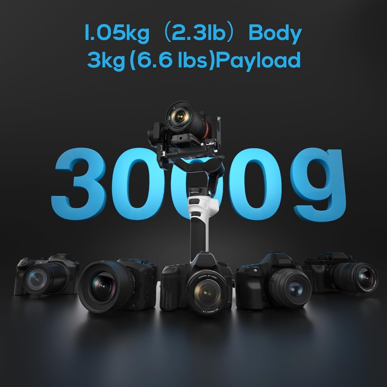 Zhiyun Cinepeer Weebill 3E 3-Axis Gimbal Stabilizer For Canon/Sony/Panasonic/Nikon Camera,Up To 6.6Lbs (3Kg) Payload Extendable Sling Grip Native Vertical Shooting Handheld Camera Gimbal